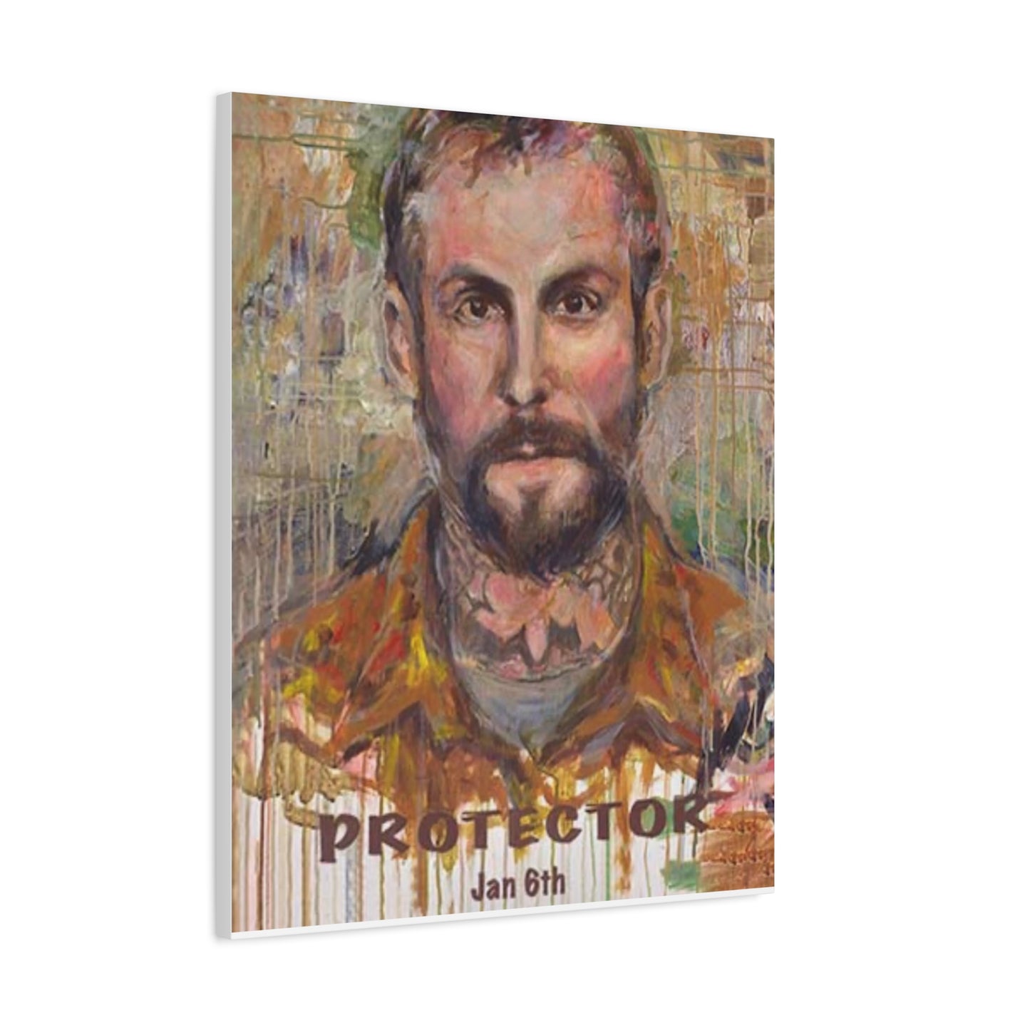 “Protector” Portrait Canvas Print | Joan Baez x Michael Fanone — Stretched Matte