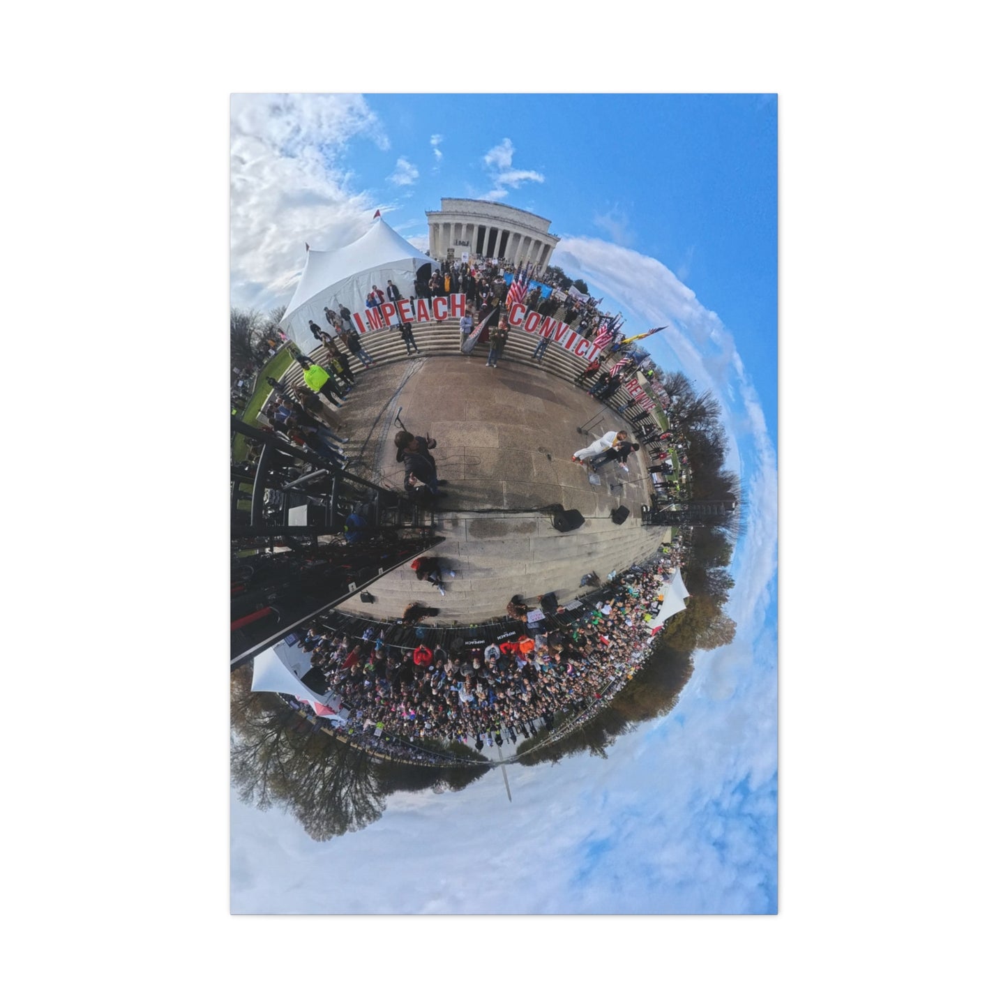 Remove the Regime 2025 in DC — Panoramic Rally Matte Canvas Print | Stretched 1.25”