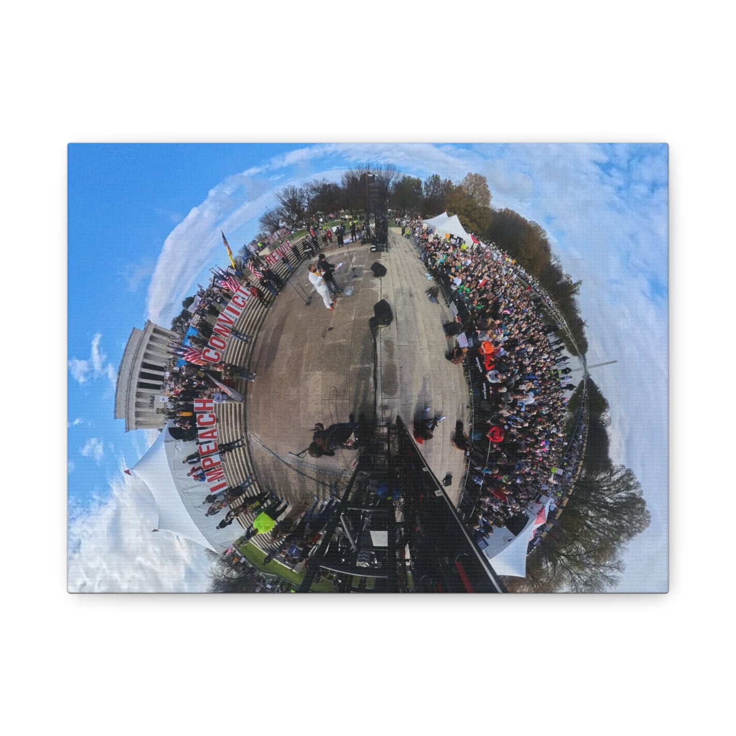 Remove the Regime 2025 in DC — Panoramic Rally Matte Canvas Print | Stretched 1.25”