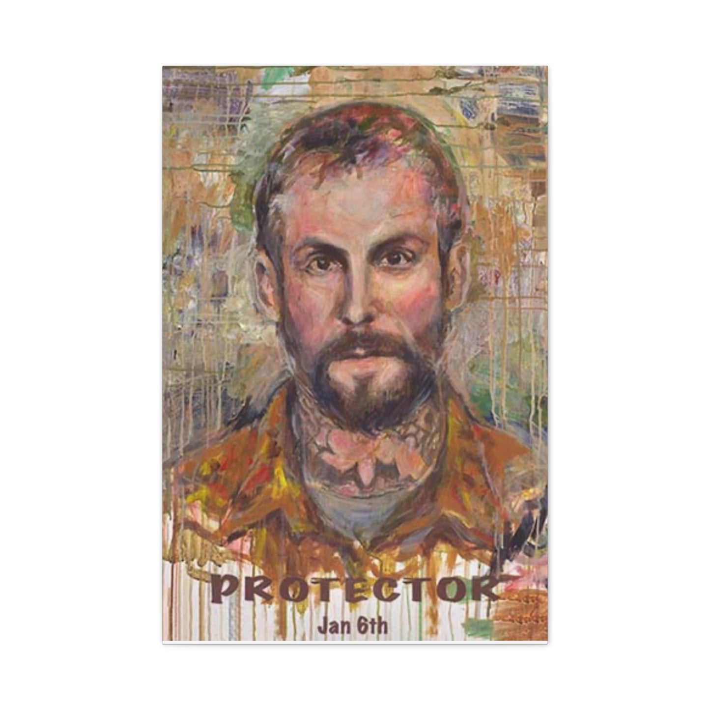 “Protector” Portrait Canvas Print | Joan Baez x Michael Fanone — Stretched Matte