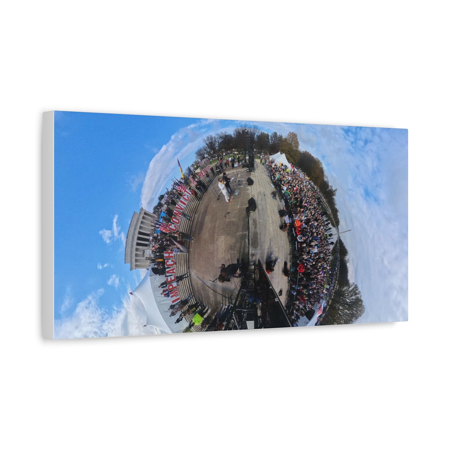 Remove the Regime 2025 in DC — Panoramic Rally Matte Canvas Print | Stretched 1.25”