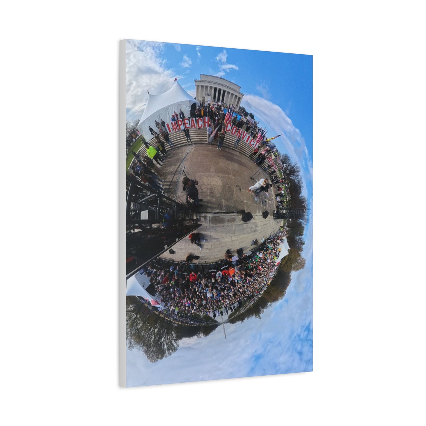 Remove the Regime 2025 in DC — Panoramic Rally Matte Canvas Print | Stretched 1.25”