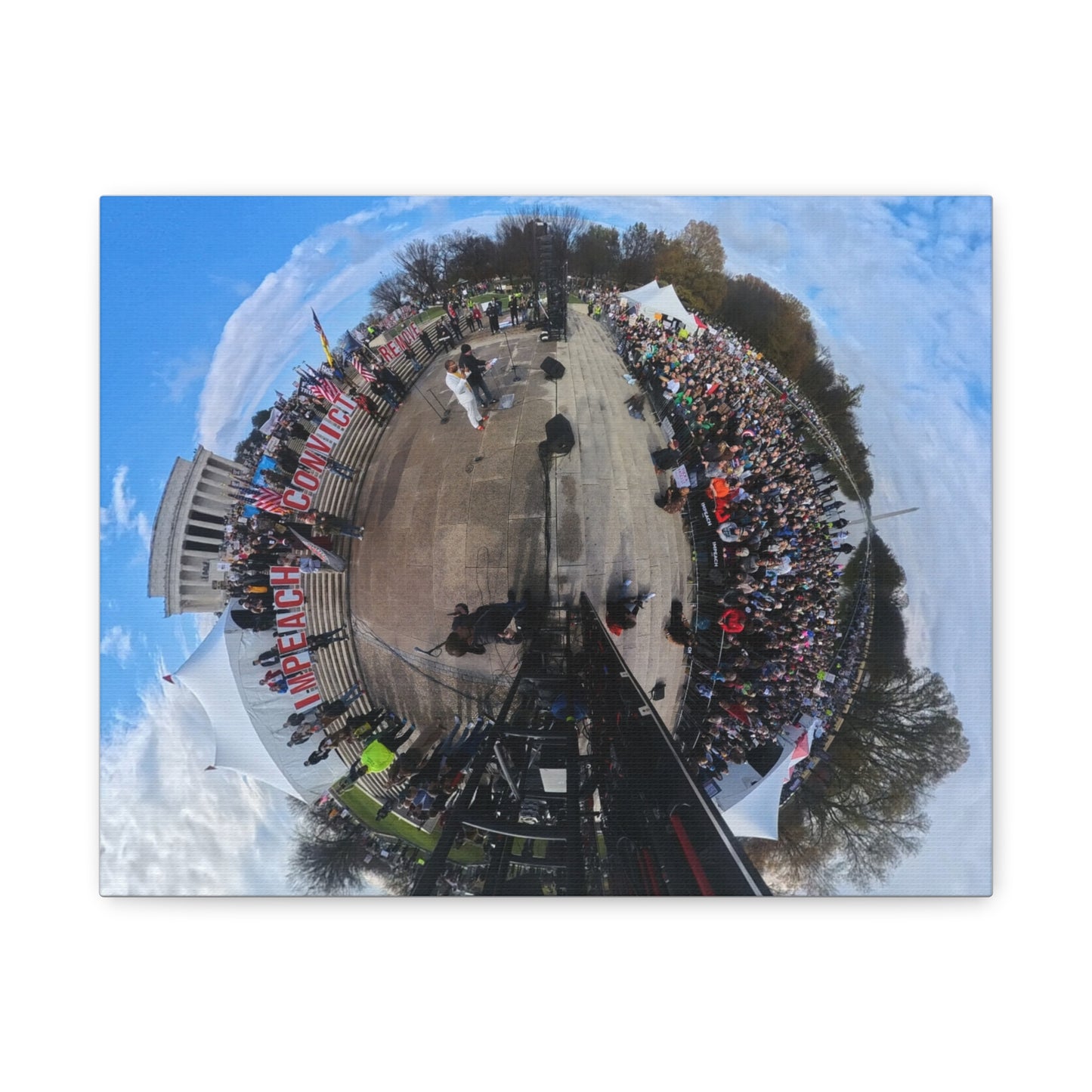 Remove the Regime 2025 in DC — Panoramic Rally Matte Canvas Print | Stretched 1.25”