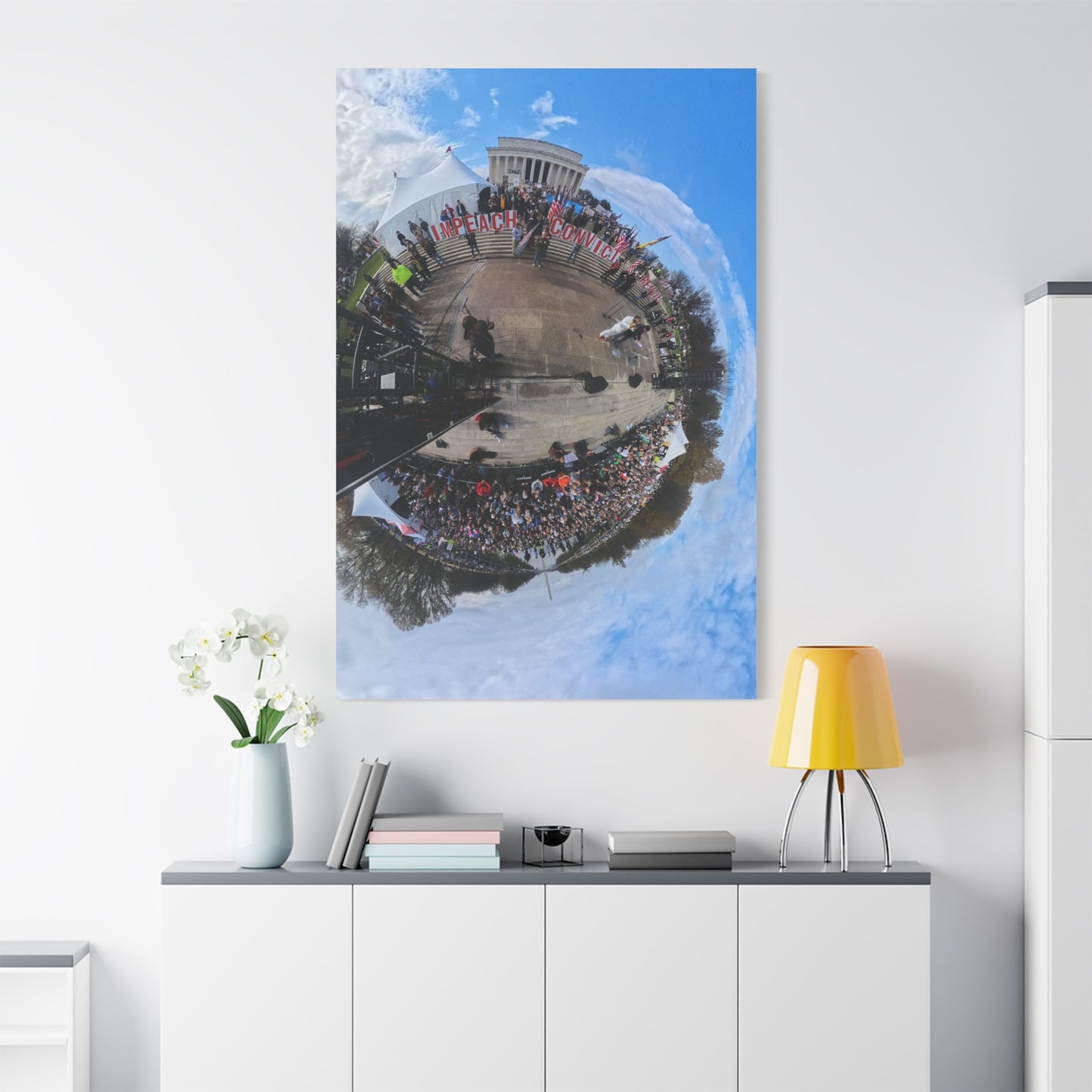 Remove the Regime 2025 in DC — Panoramic Rally Matte Canvas Print | Stretched 1.25”