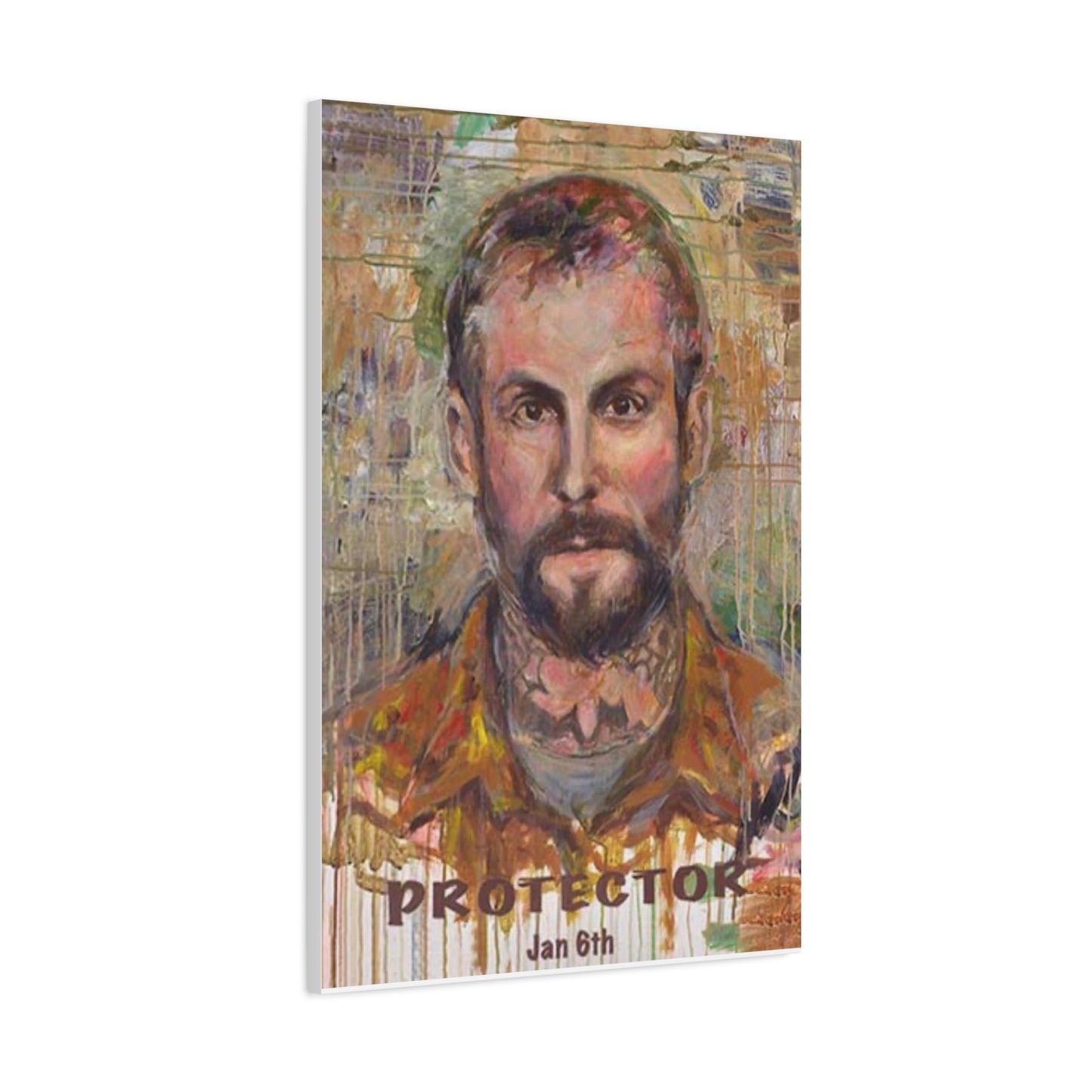 “Protector” Portrait Canvas Print | Joan Baez x Michael Fanone — Stretched Matte
