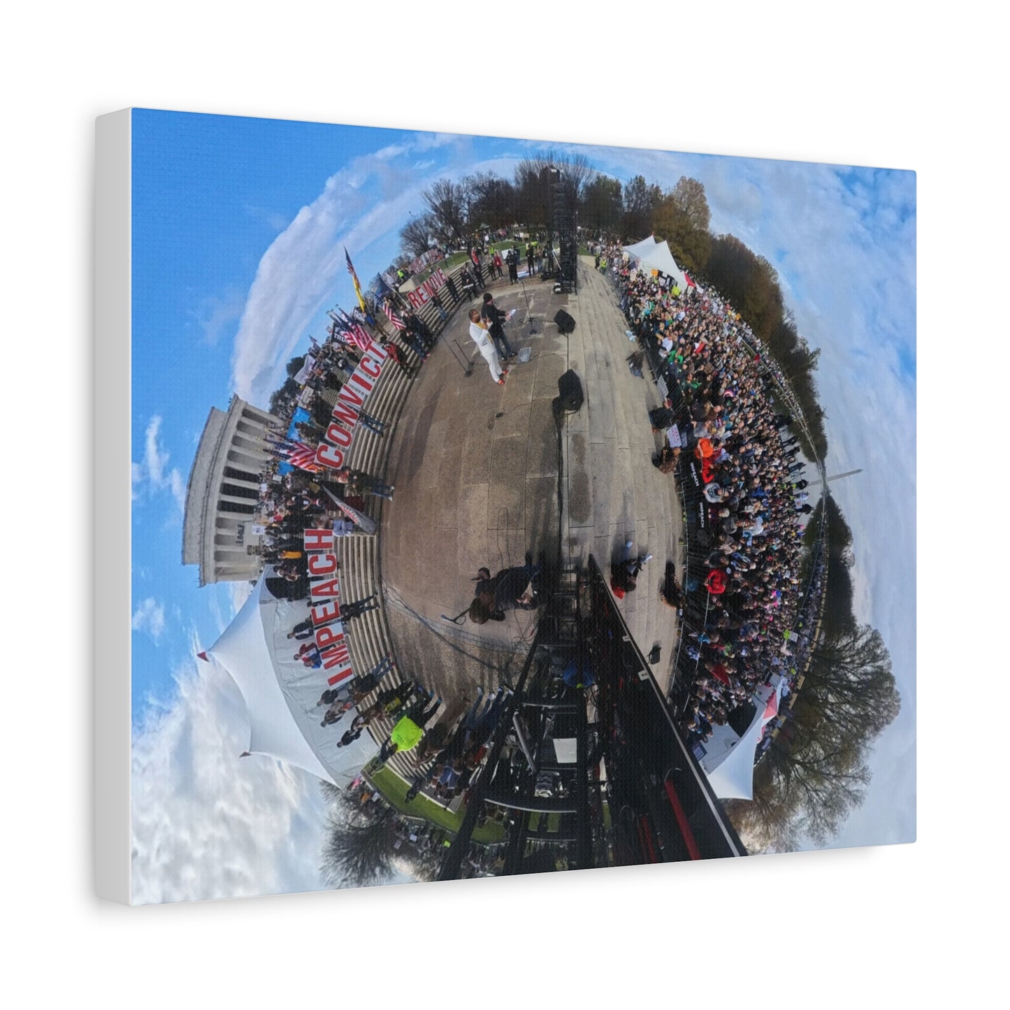 Remove the Regime 2025 in DC — Panoramic Rally Matte Canvas Print | Stretched 1.25”