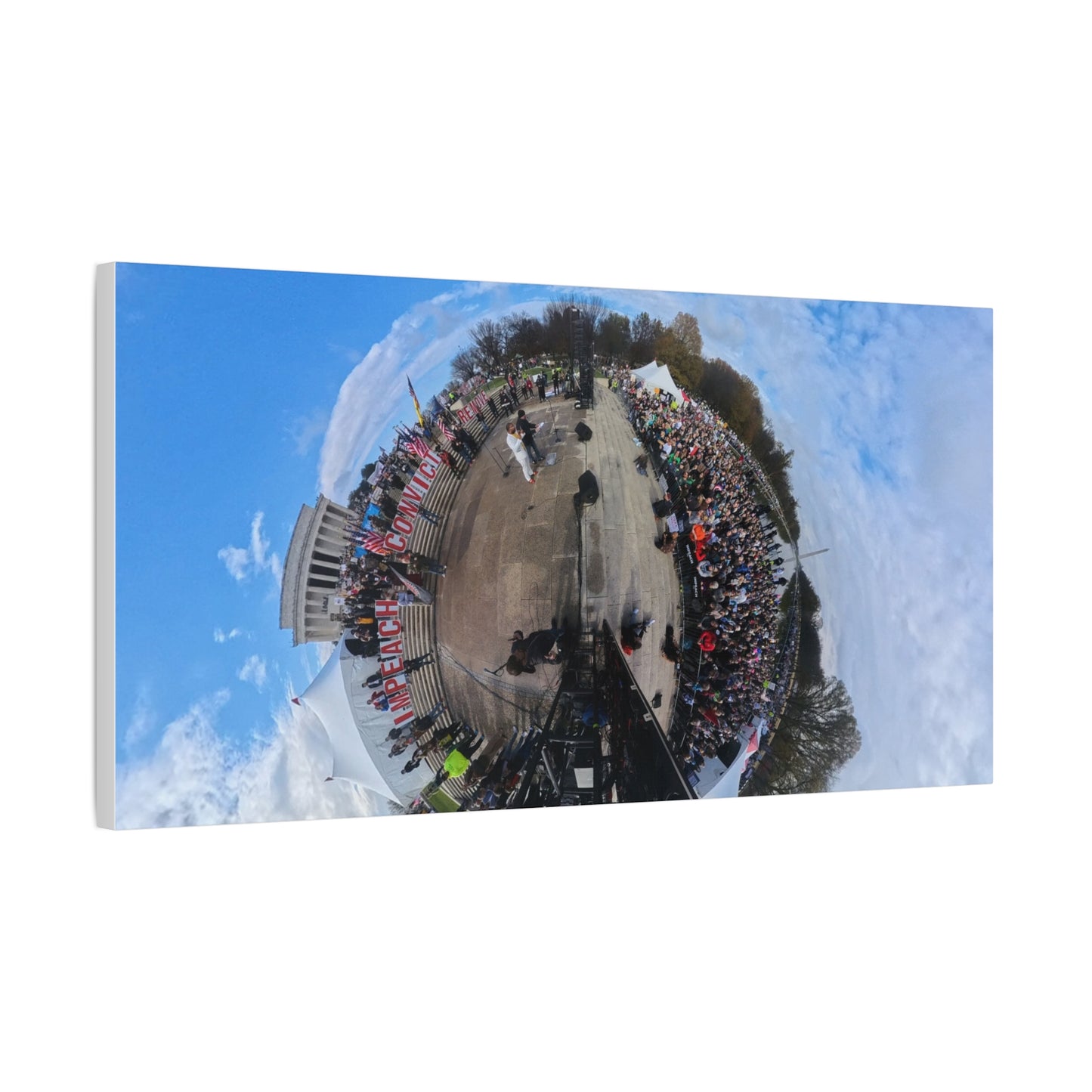 Remove the Regime 2025 in DC — Panoramic Rally Matte Canvas Print | Stretched 1.25”