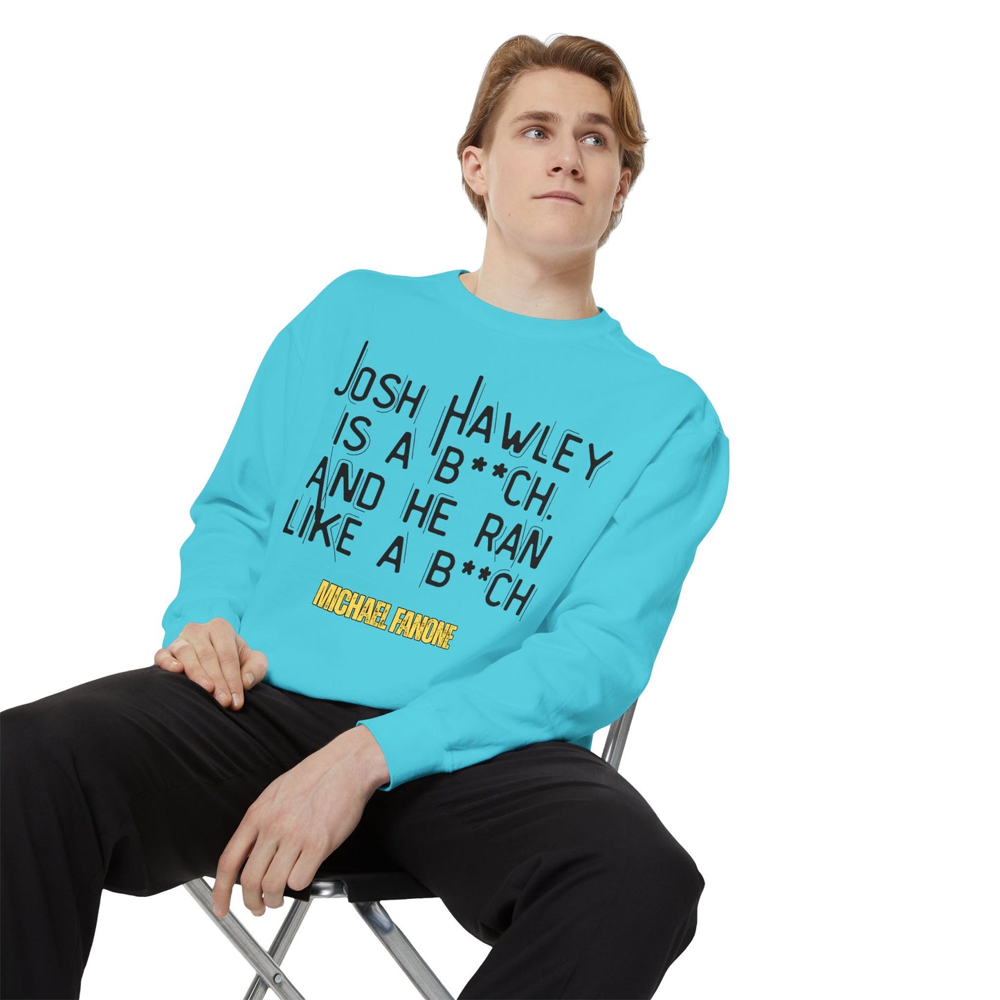 “Josh Hawley Ran Like a B**ch” Crewneck | Michael Fanone One-Liners