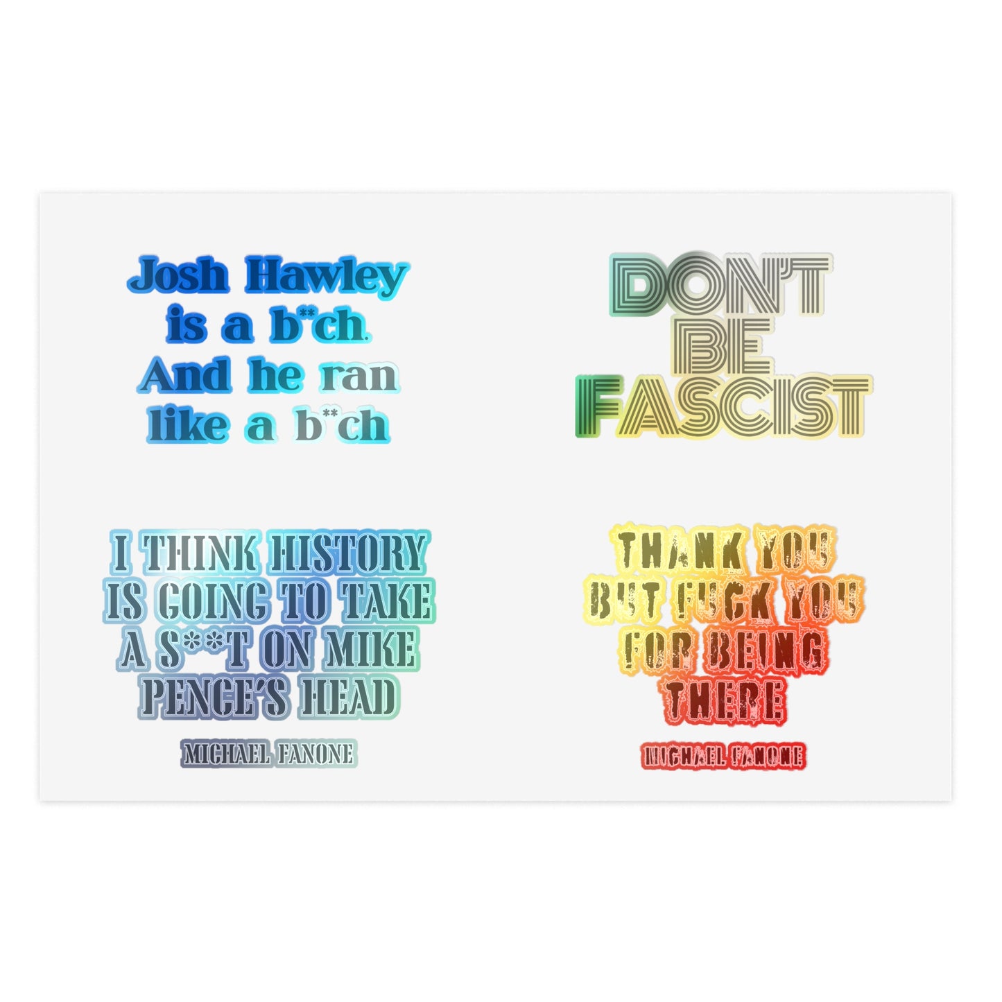 Pro-Democracy Sticker Sheet Bundle (5-Pack) | White • Holo • Clear