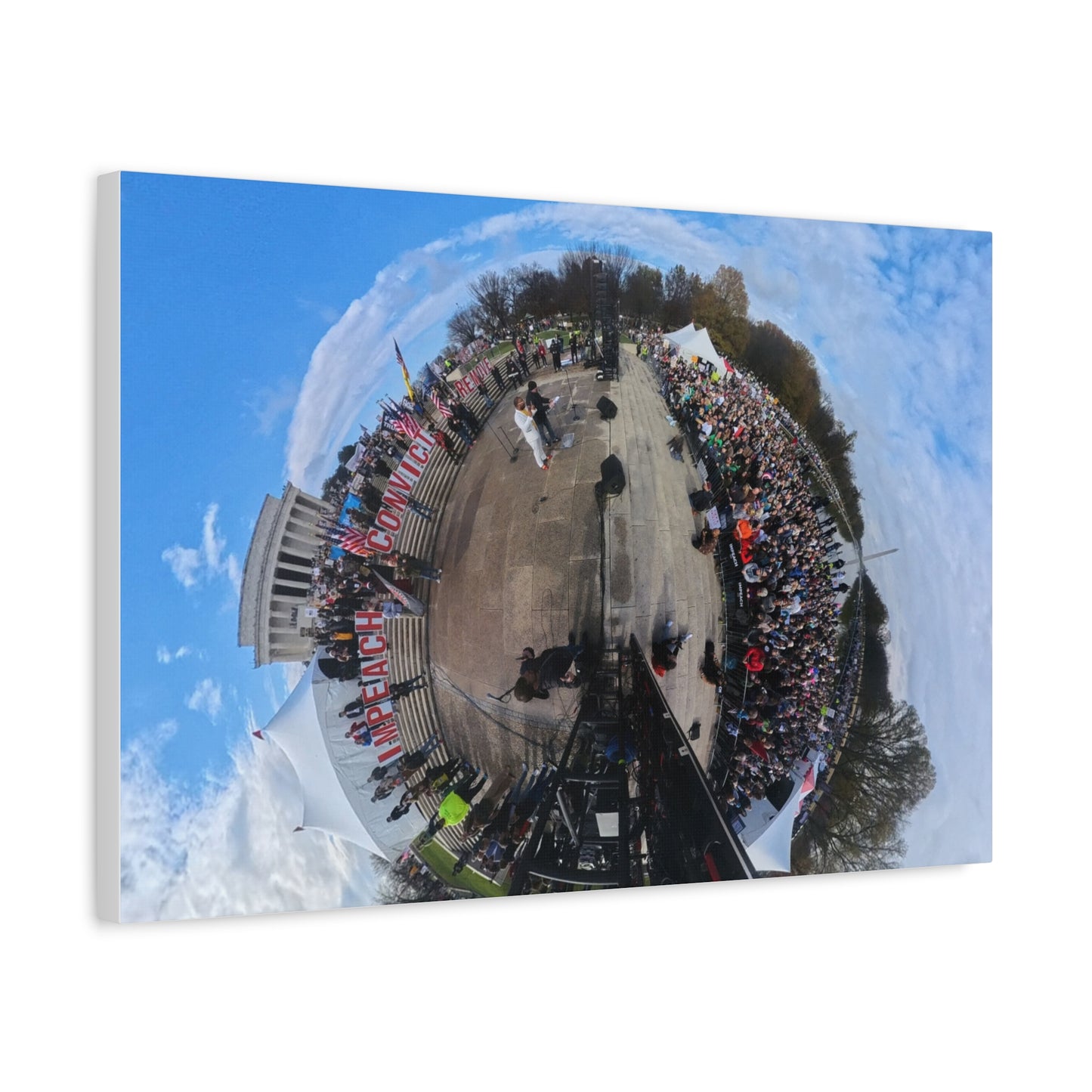 Remove the Regime 2025 in DC — Panoramic Rally Matte Canvas Print | Stretched 1.25”