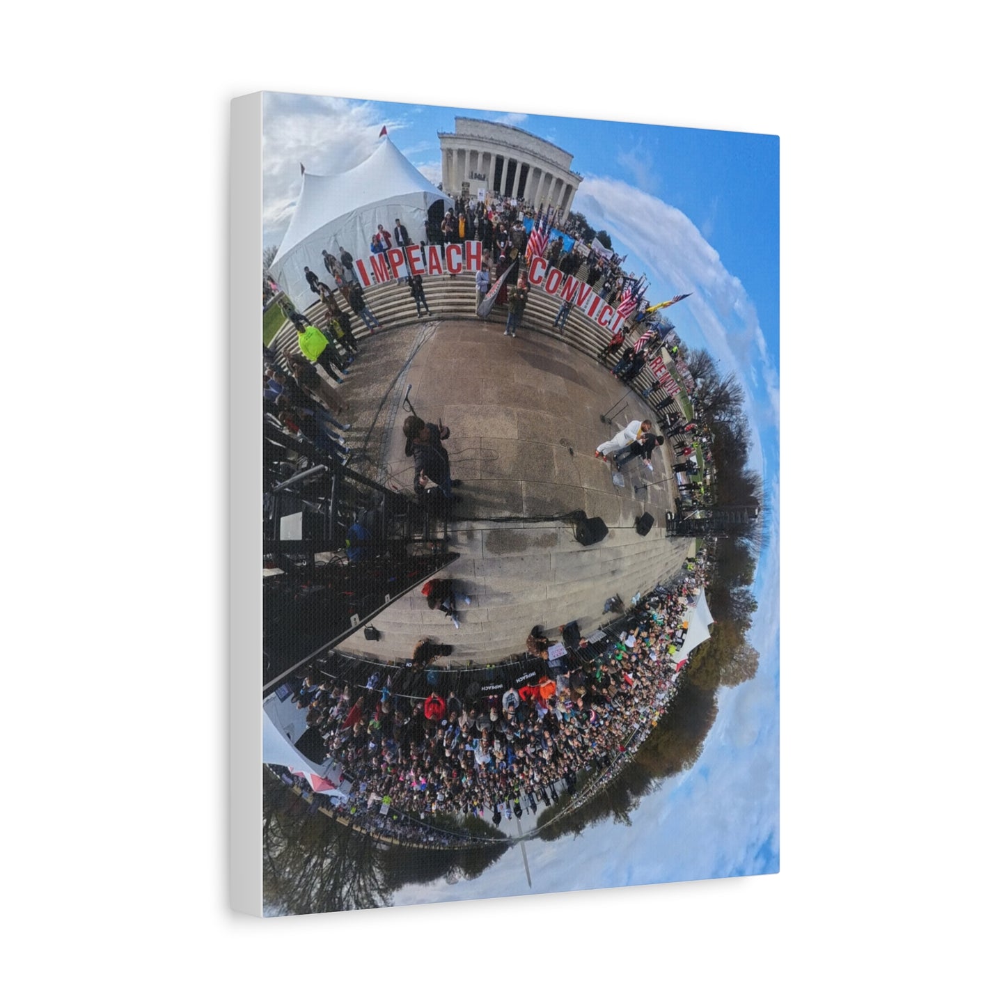 Remove the Regime 2025 in DC — Panoramic Rally Matte Canvas Print | Stretched 1.25”