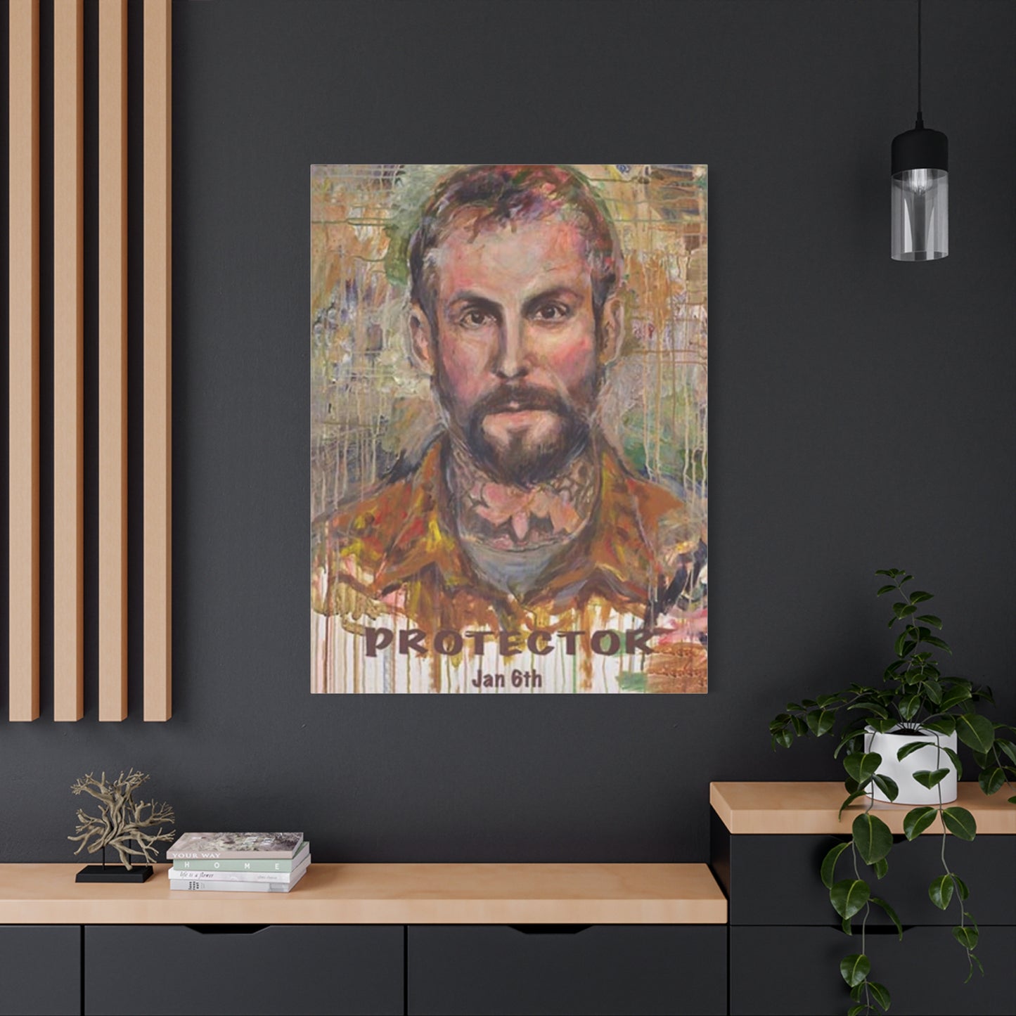 “Protector” Portrait Canvas Print | Joan Baez x Michael Fanone — Stretched Matte