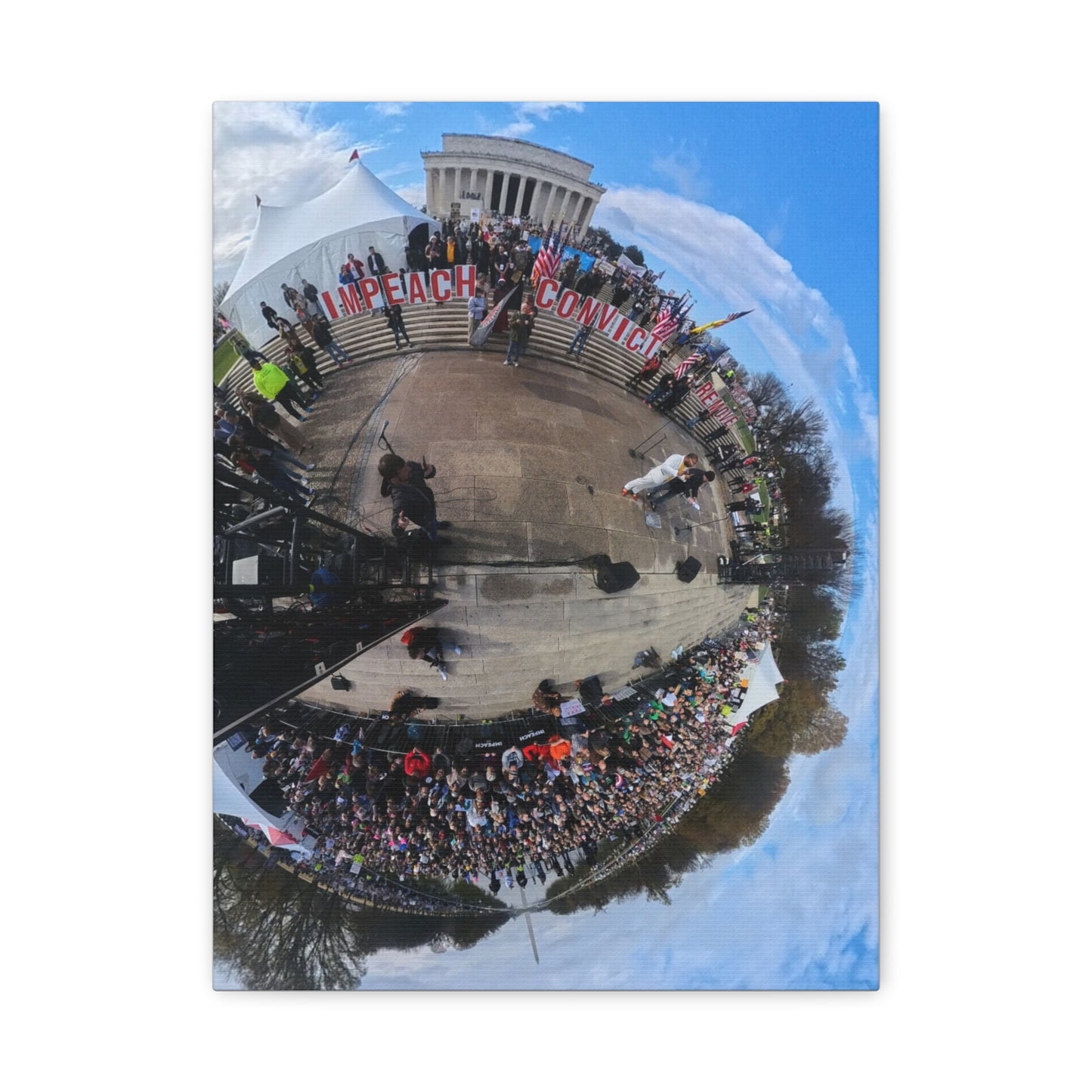 Remove the Regime 2025 in DC — Panoramic Rally Matte Canvas Print | Stretched 1.25”