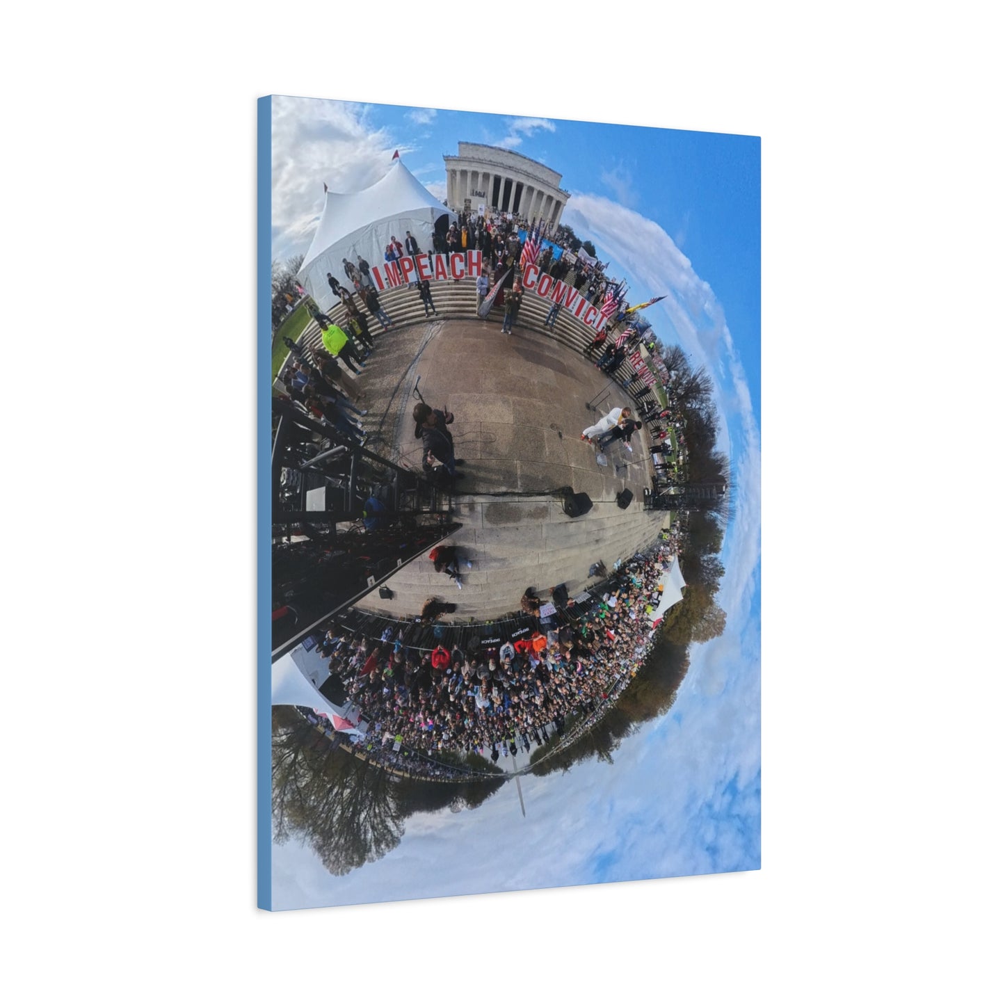 Remove the Regime 2025 in DC — Panoramic Rally Matte Canvas Print | Stretched 1.25”