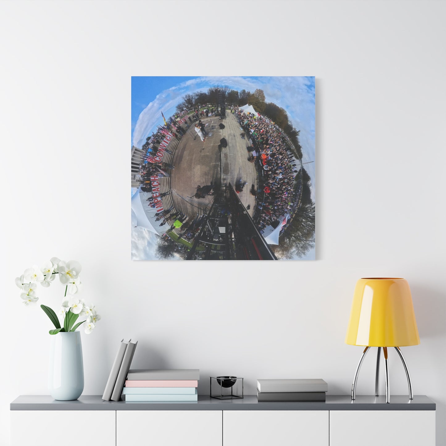 Remove the Regime 2025 in DC — Panoramic Rally Matte Canvas Print | Stretched 1.25”