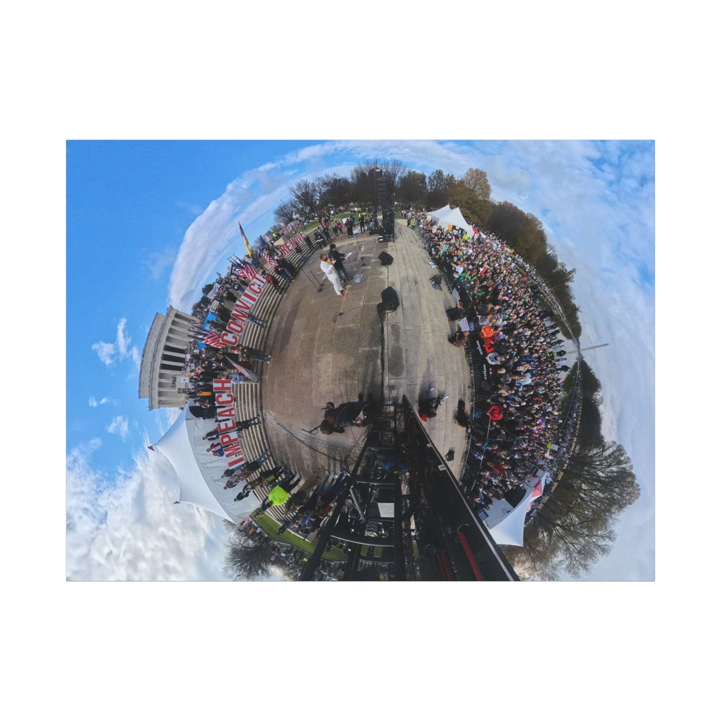 Remove the Regime 2025 in DC — Panoramic Rally Matte Canvas Print | Stretched 1.25”