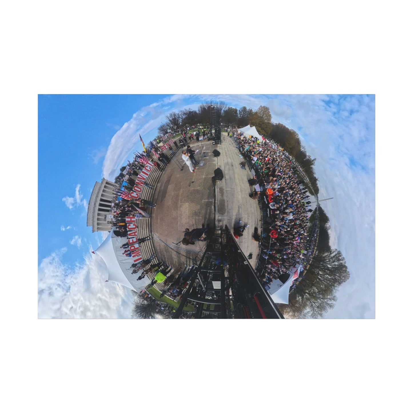 Remove the Regime 2025 in DC — Panoramic Rally Matte Canvas Print | Stretched 1.25”