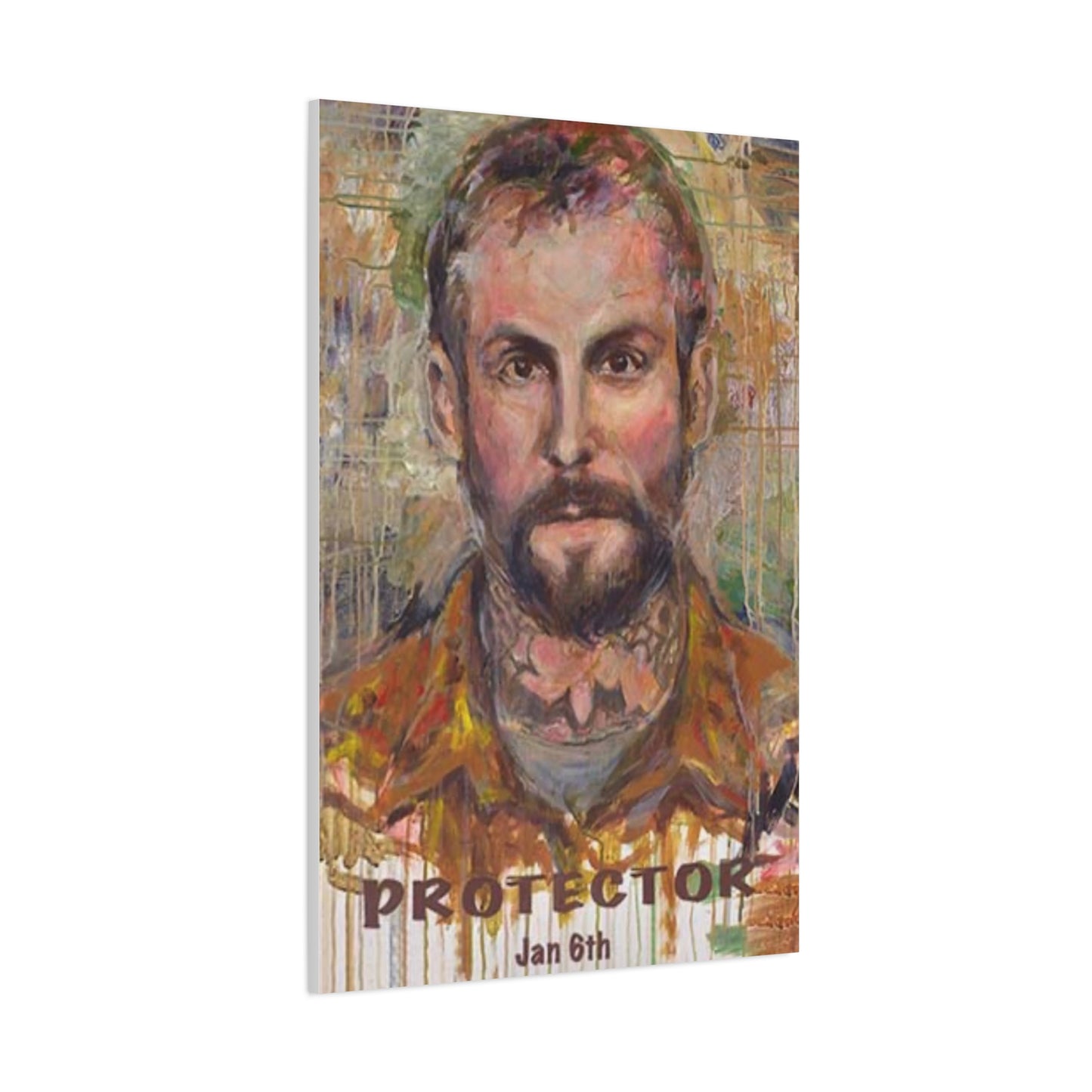 “Protector” Portrait Canvas Print | Joan Baez x Michael Fanone — Stretched Matte