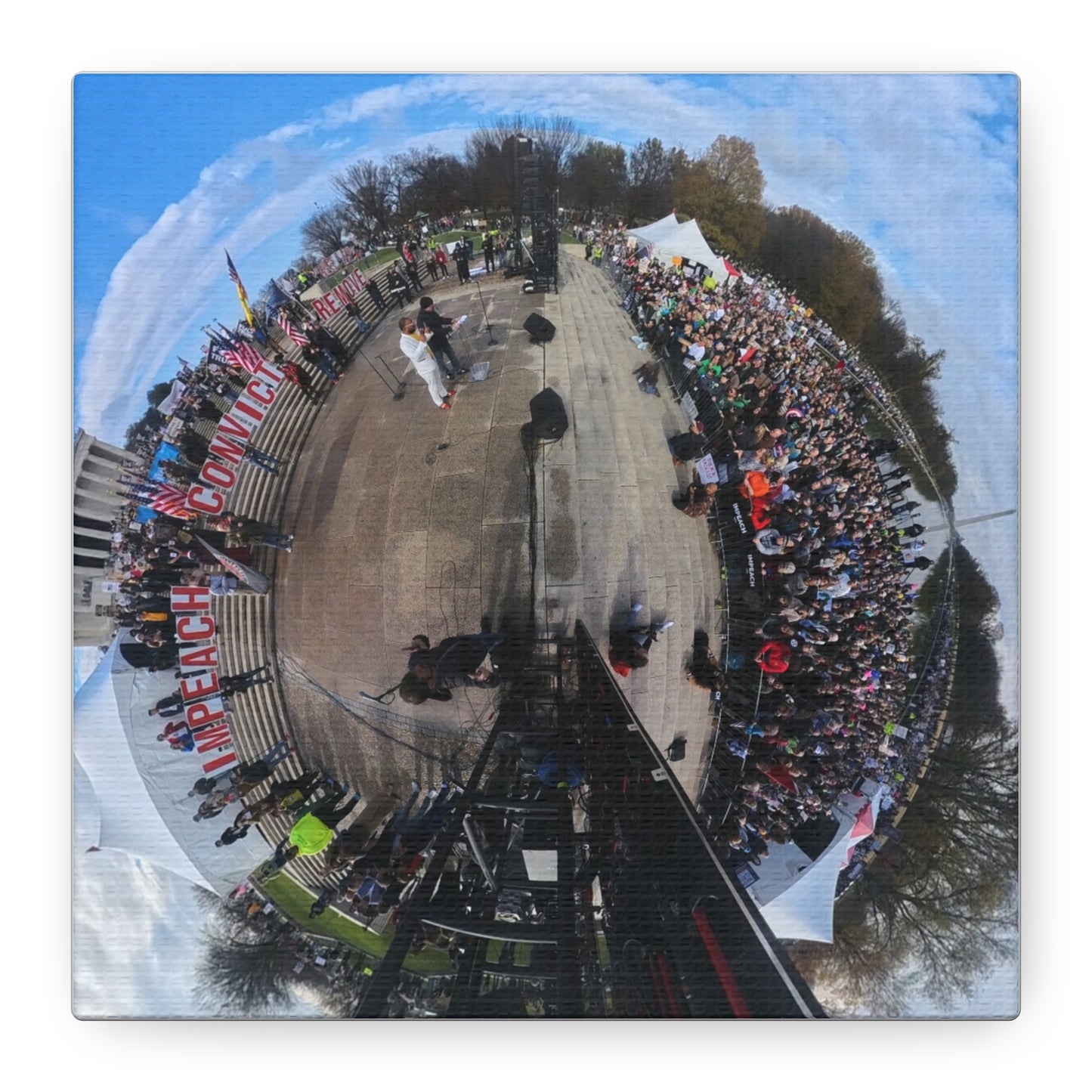 Remove the Regime 2025 in DC — Panoramic Rally Matte Canvas Print | Stretched 1.25”