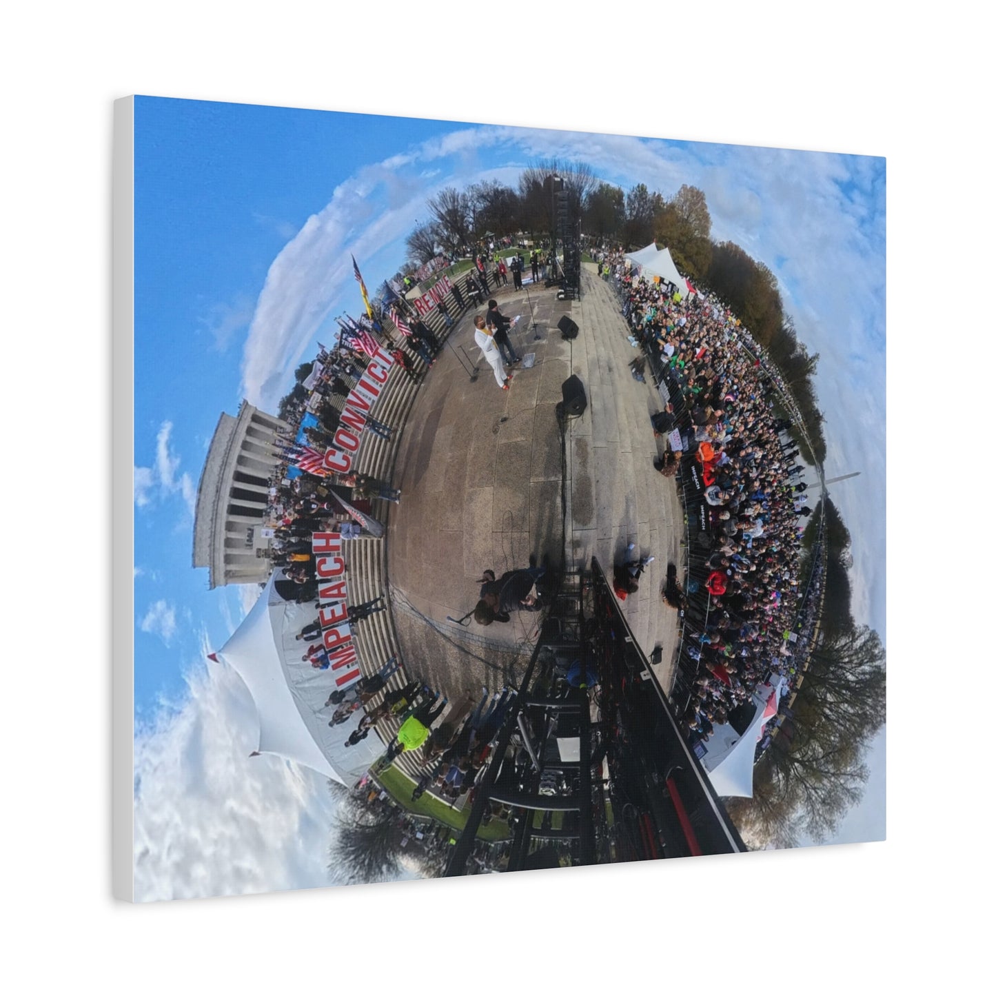 Remove the Regime 2025 in DC — Panoramic Rally Matte Canvas Print | Stretched 1.25”