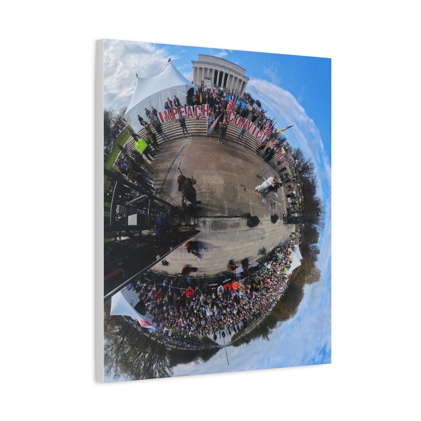 Remove the Regime 2025 in DC — Panoramic Rally Matte Canvas Print | Stretched 1.25”