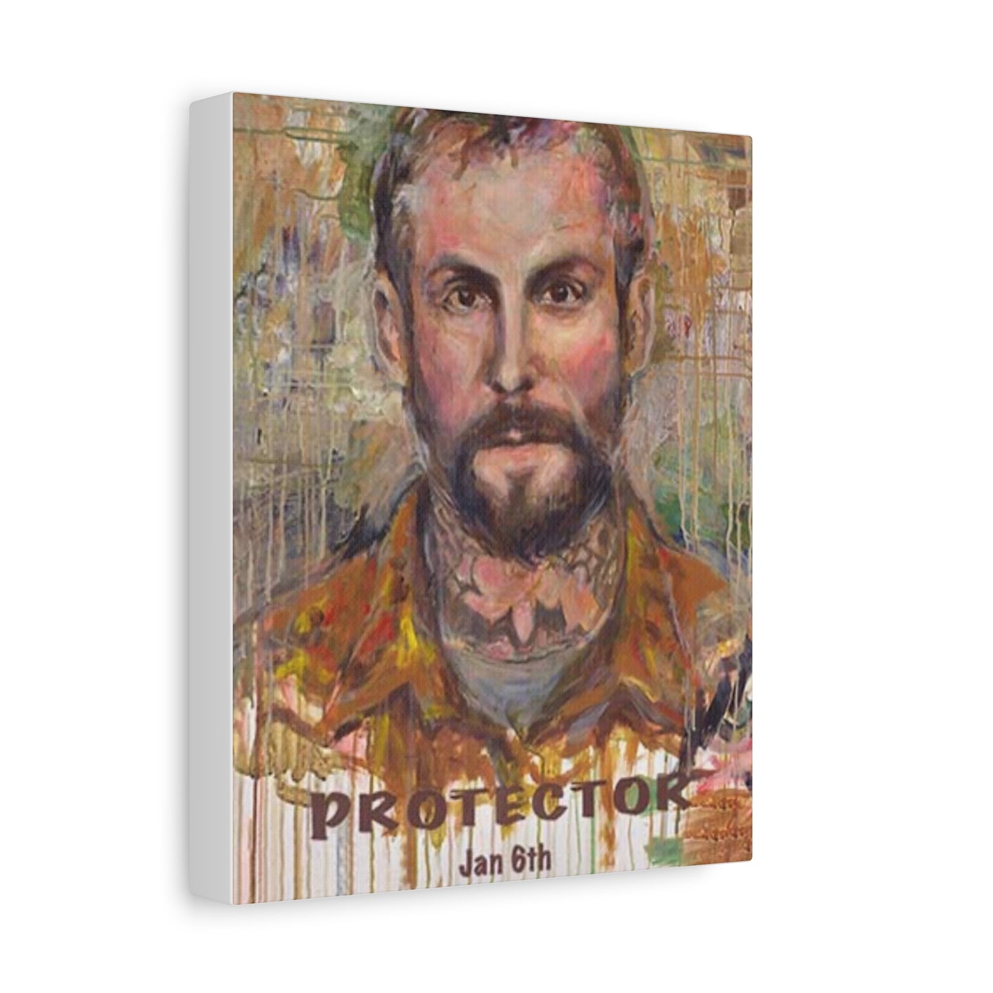 “Protector” Portrait Canvas Print | Joan Baez x Michael Fanone — Stretched Matte