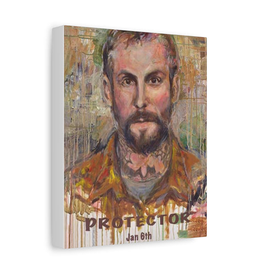“Protector” Portrait Canvas Print | Joan Baez x Michael Fanone — Stretched Matte