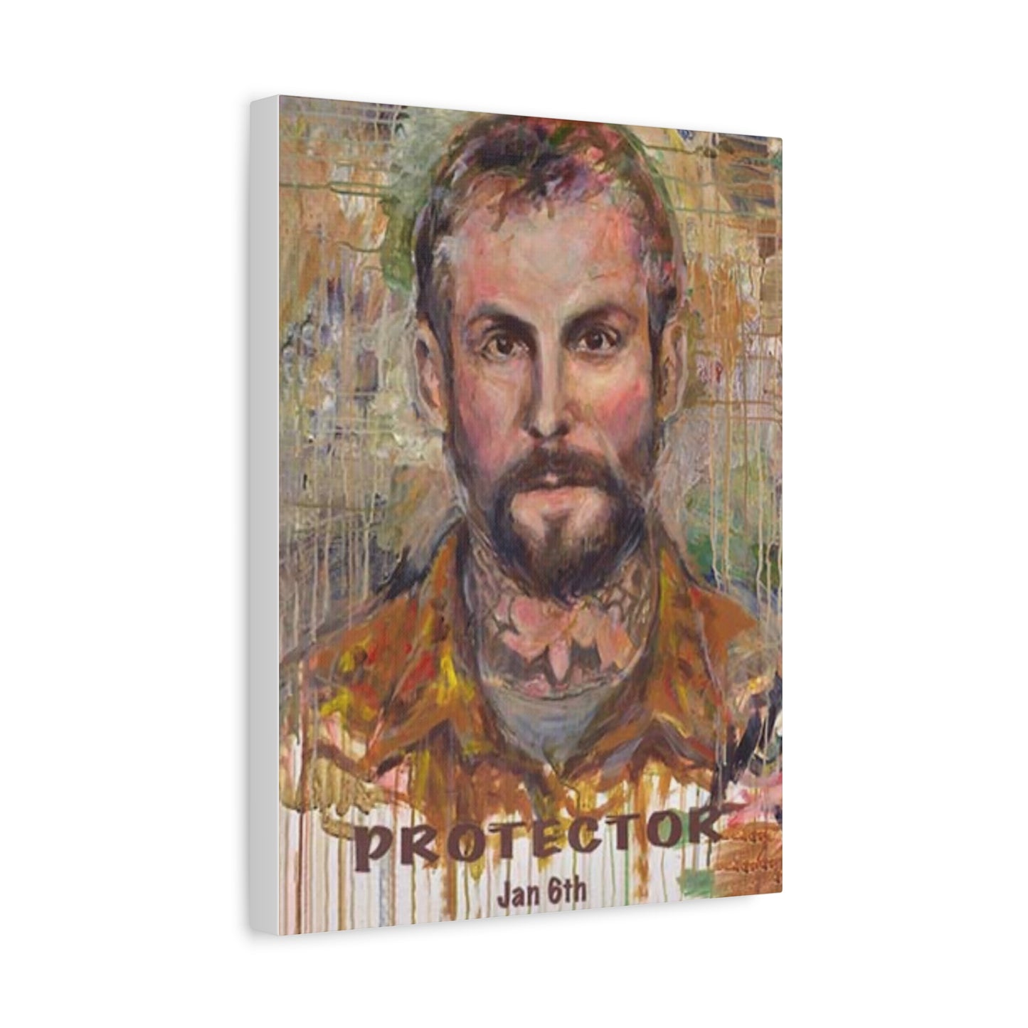 “Protector” Portrait Canvas Print | Joan Baez x Michael Fanone — Stretched Matte