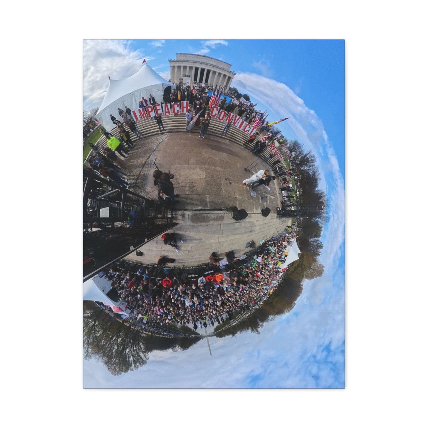 Remove the Regime 2025 in DC — Panoramic Rally Matte Canvas Print | Stretched 1.25”