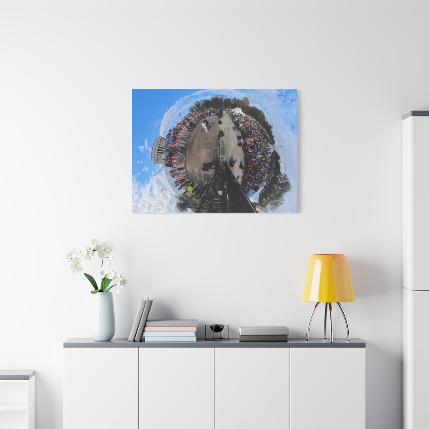 Remove the Regime 2025 in DC — Panoramic Rally Matte Canvas Print | Stretched 1.25”