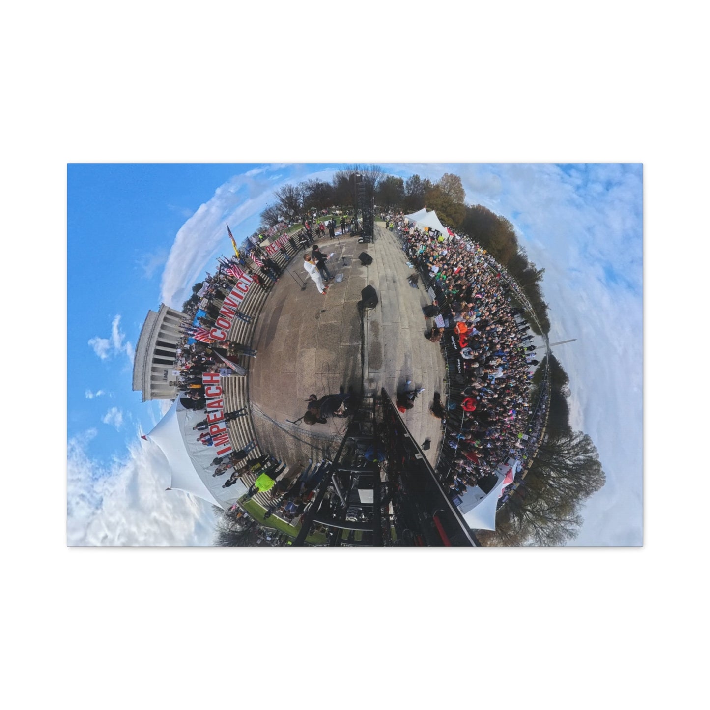 Remove the Regime 2025 in DC — Panoramic Rally Matte Canvas Print | Stretched 1.25”