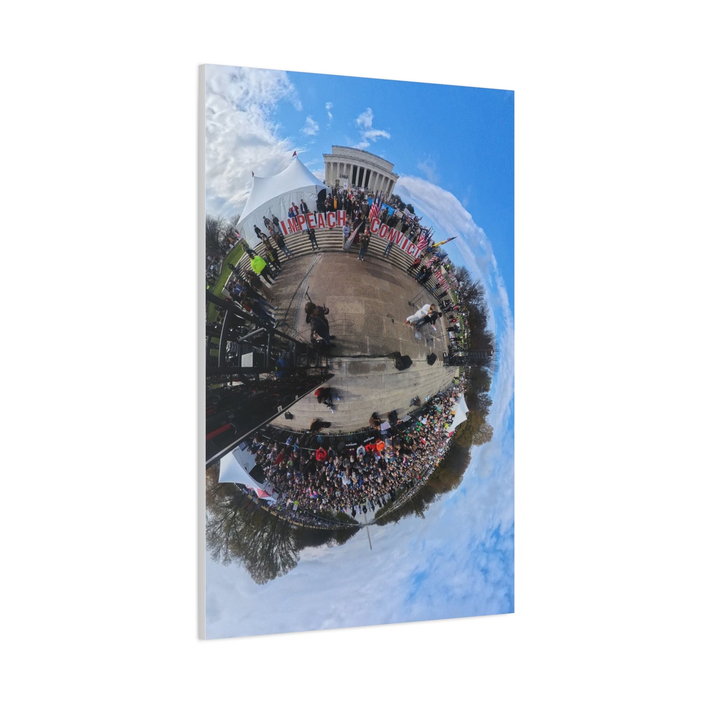 Remove the Regime 2025 in DC — Panoramic Rally Matte Canvas Print | Stretched 1.25”