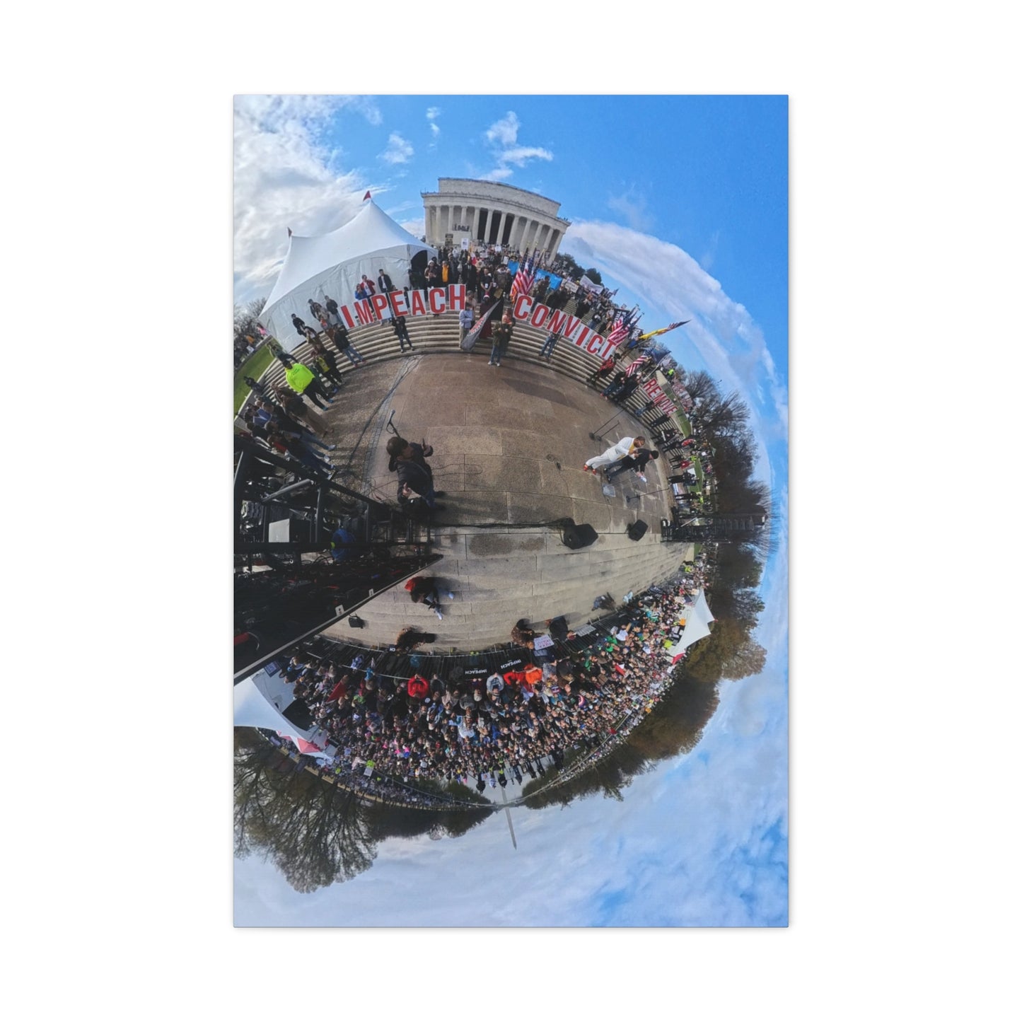 Remove the Regime 2025 in DC — Panoramic Rally Matte Canvas Print | Stretched 1.25”
