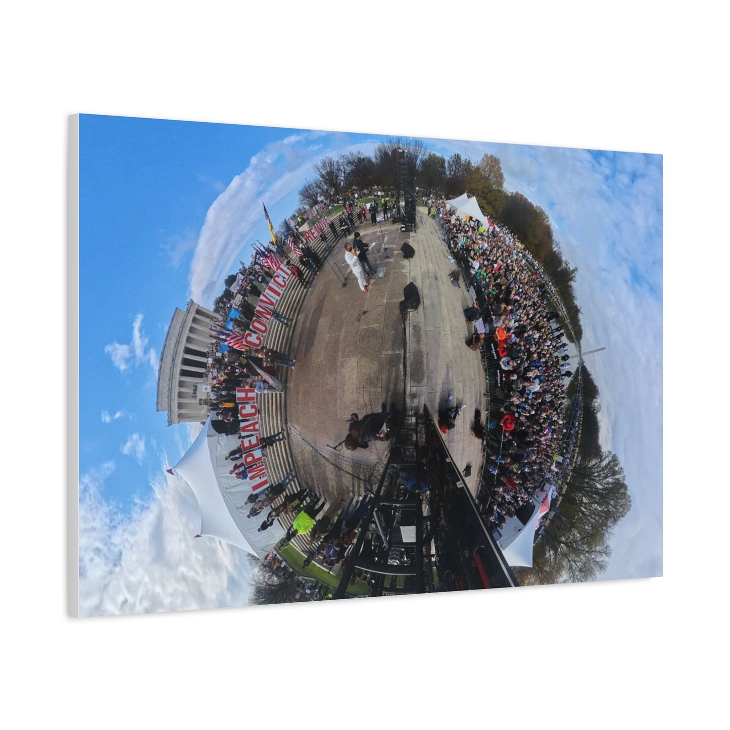 Remove the Regime 2025 in DC — Panoramic Rally Matte Canvas Print | Stretched 1.25”