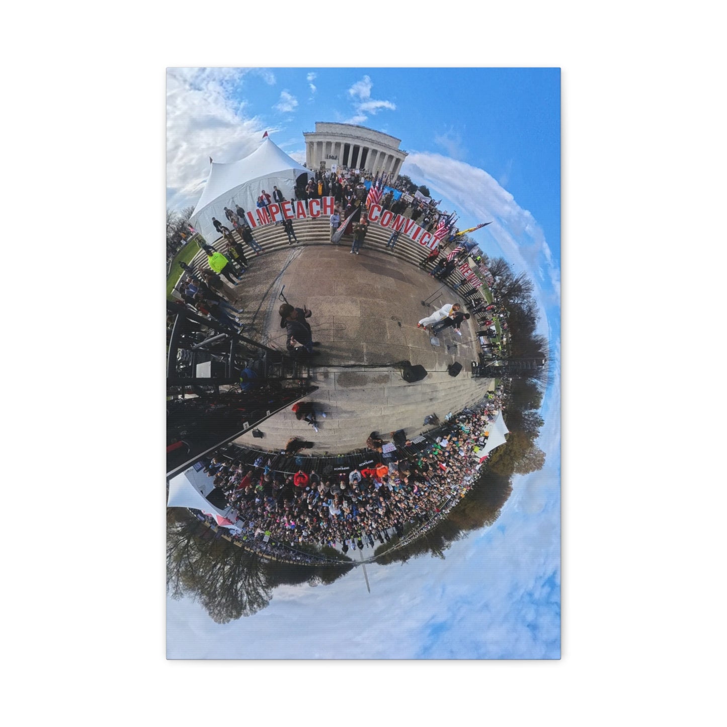 Remove the Regime 2025 in DC — Panoramic Rally Matte Canvas Print | Stretched 1.25”