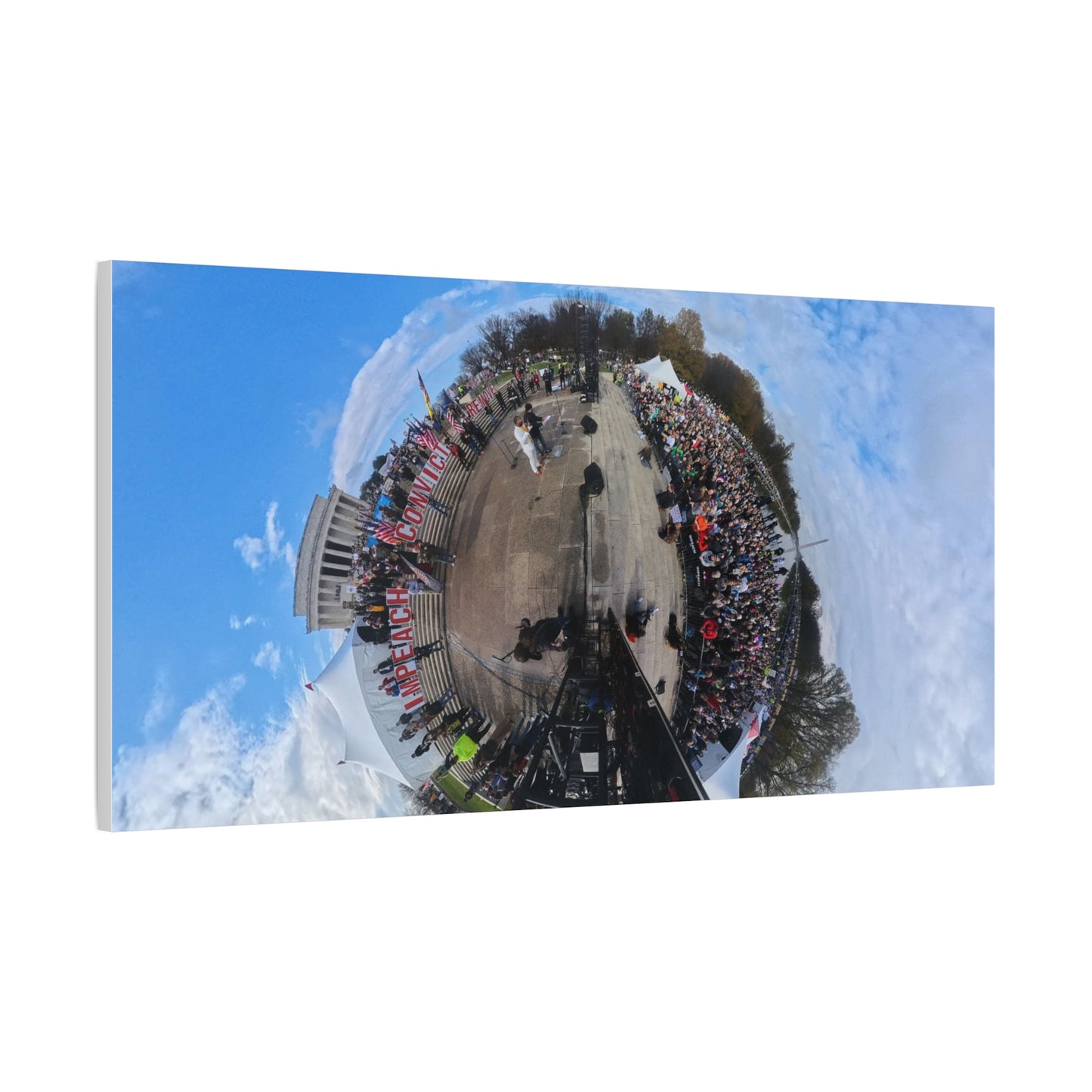 Remove the Regime 2025 in DC — Panoramic Rally Matte Canvas Print | Stretched 1.25”