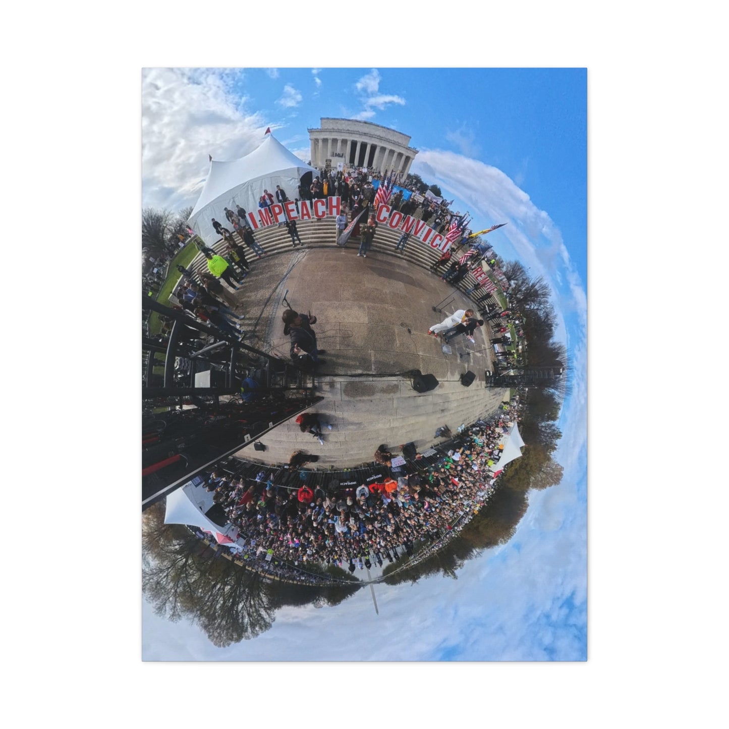 Remove the Regime 2025 in DC — Panoramic Rally Matte Canvas Print | Stretched 1.25”