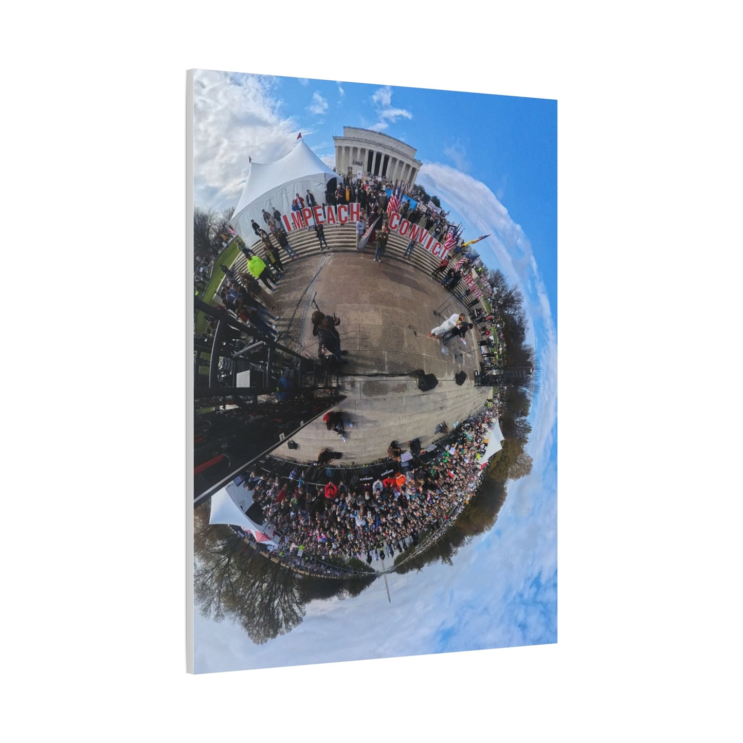 Remove the Regime 2025 in DC — Panoramic Rally Matte Canvas Print | Stretched 1.25”