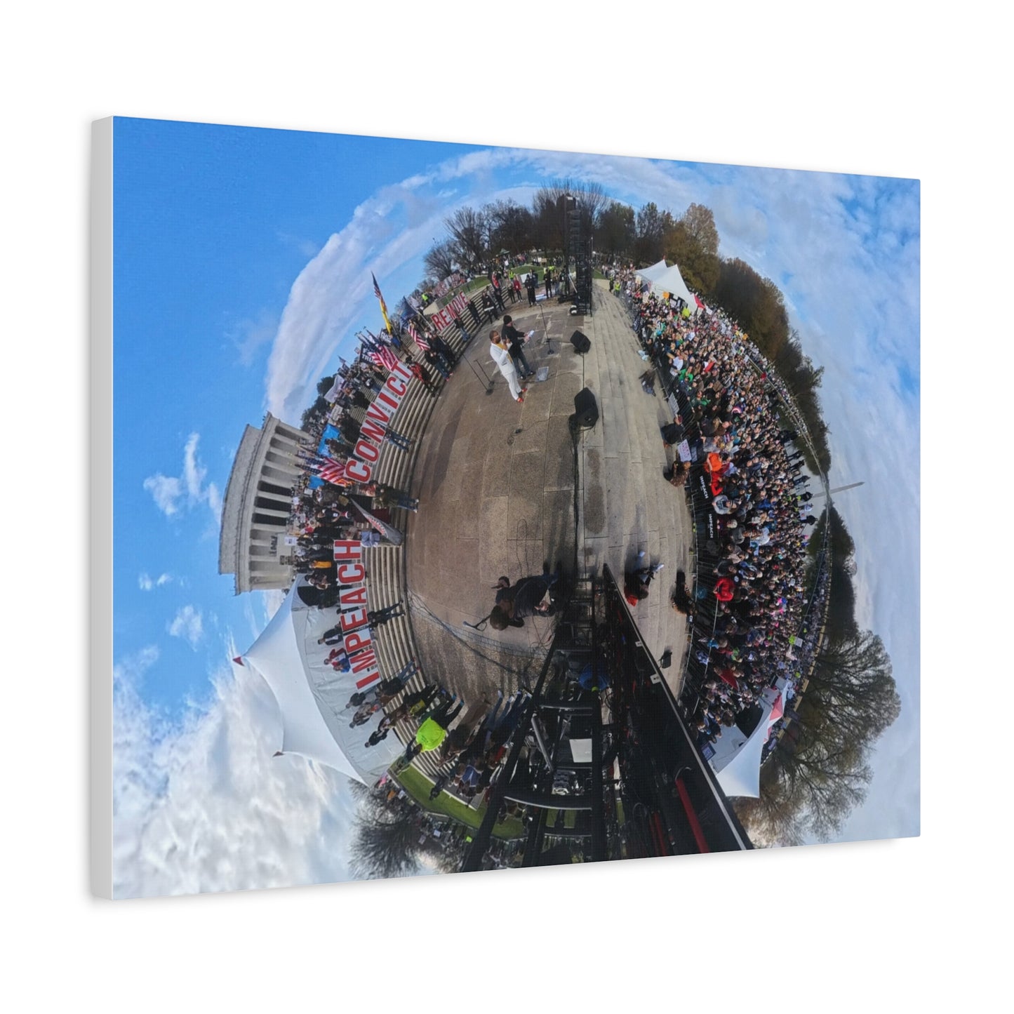 Remove the Regime 2025 in DC — Panoramic Rally Matte Canvas Print | Stretched 1.25”