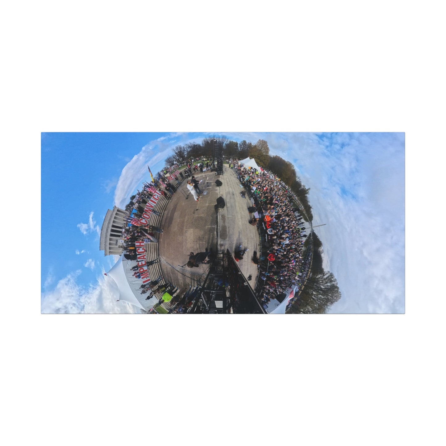 Remove the Regime 2025 in DC — Panoramic Rally Matte Canvas Print | Stretched 1.25”