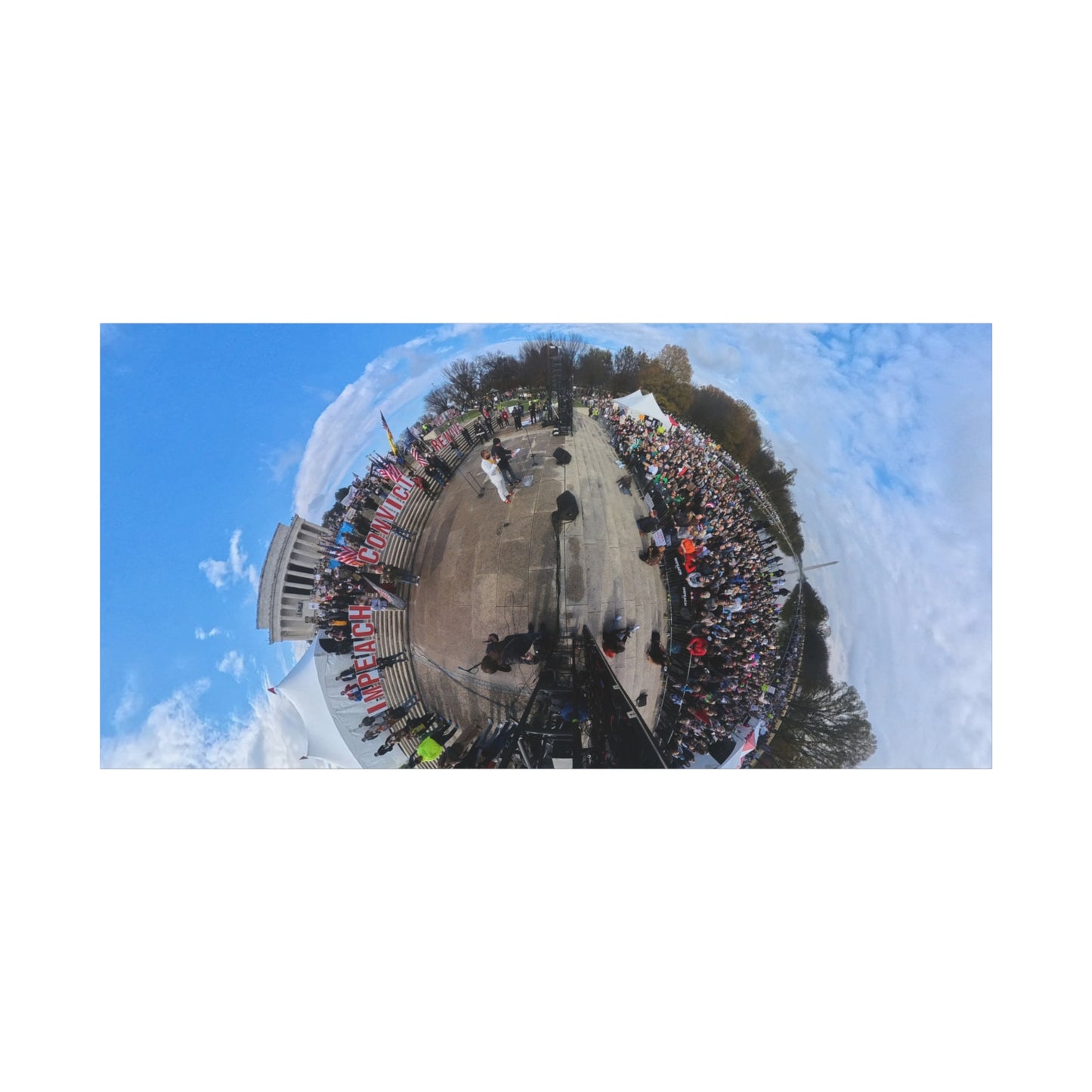 Remove the Regime 2025 in DC — Panoramic Rally Matte Canvas Print | Stretched 1.25”