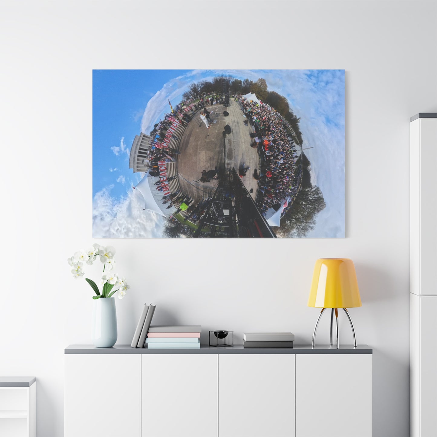 Remove the Regime 2025 in DC — Panoramic Rally Matte Canvas Print | Stretched 1.25”