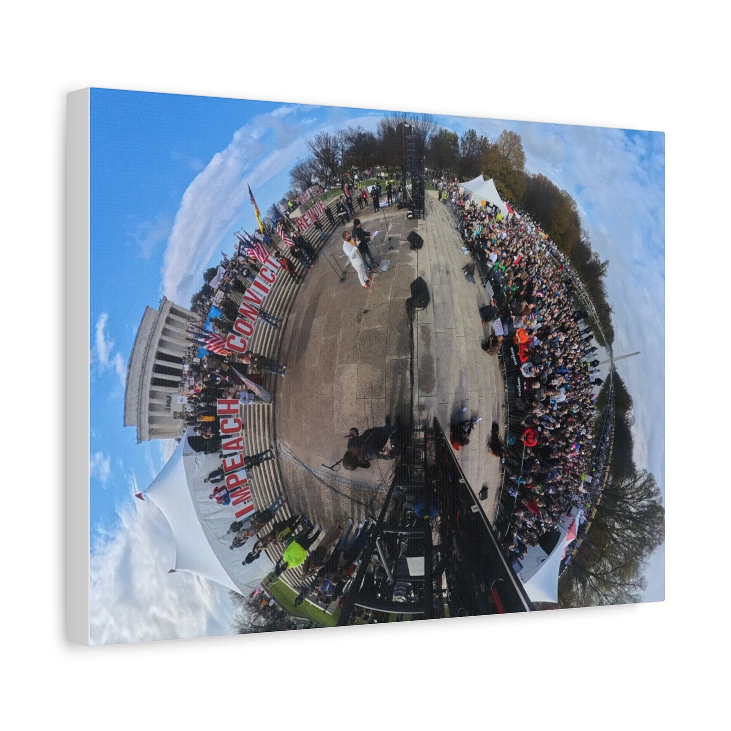 Remove the Regime 2025 in DC — Panoramic Rally Matte Canvas Print | Stretched 1.25”