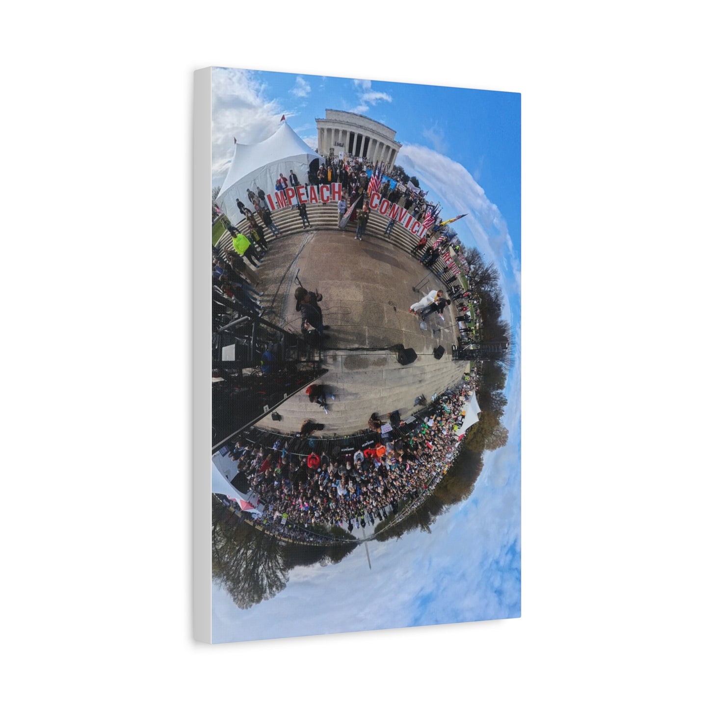 Remove the Regime 2025 in DC — Panoramic Rally Matte Canvas Print | Stretched 1.25”