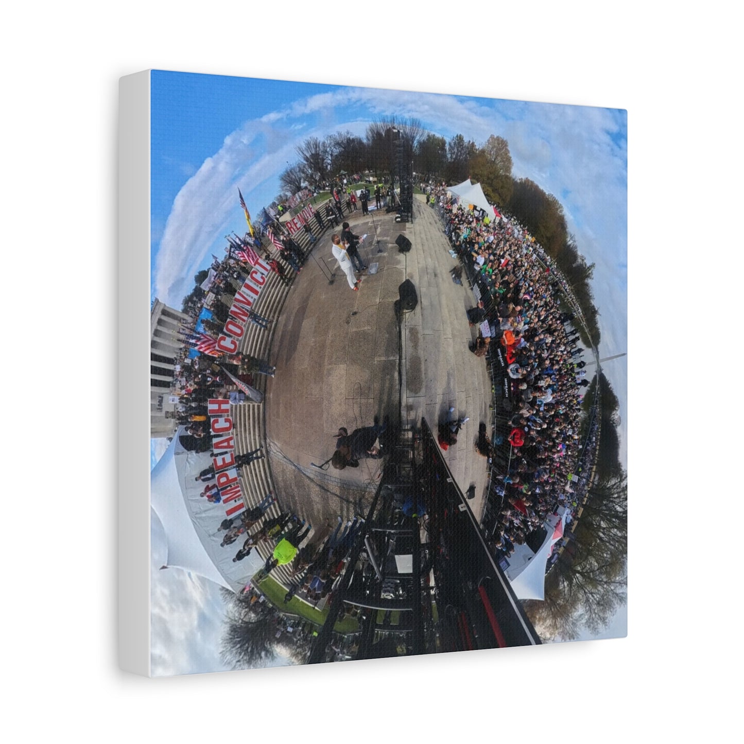 Remove the Regime 2025 in DC — Panoramic Rally Matte Canvas Print | Stretched 1.25”