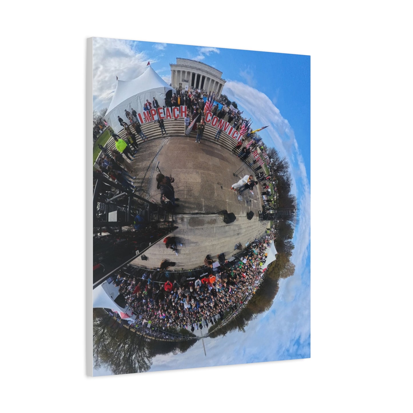 Remove the Regime 2025 in DC — Panoramic Rally Matte Canvas Print | Stretched 1.25”