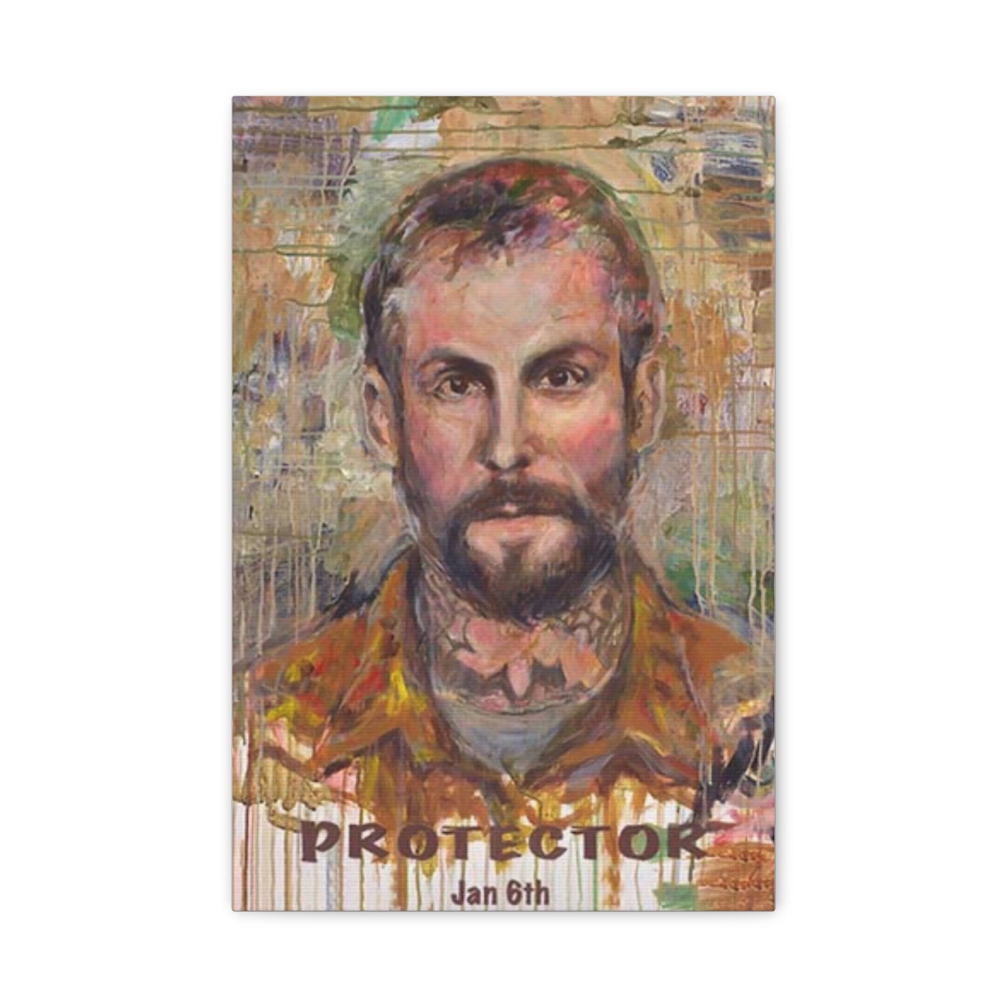 “Protector” Portrait Canvas Print | Joan Baez x Michael Fanone — Stretched Matte