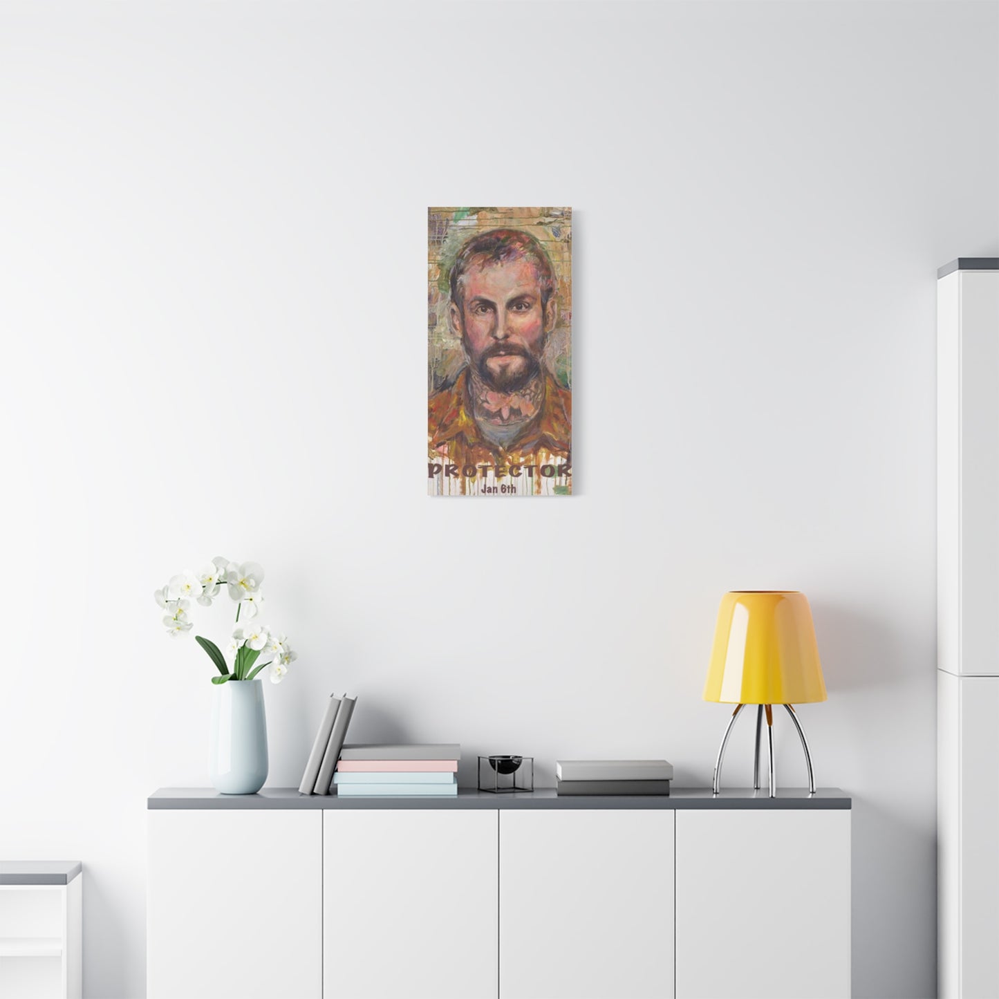 “Protector” Portrait Canvas Print | Joan Baez x Michael Fanone — Stretched Matte