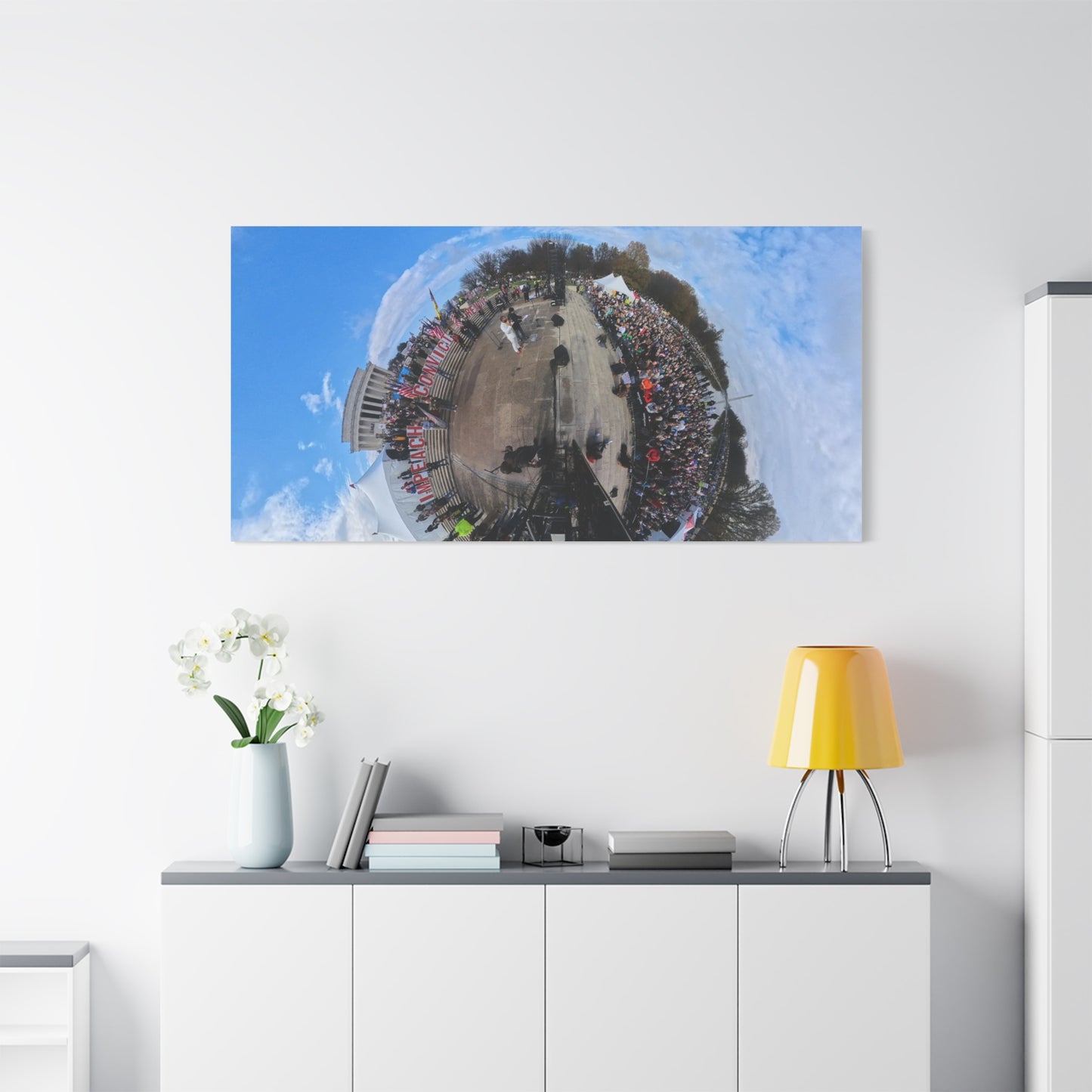 Remove the Regime 2025 in DC — Panoramic Rally Matte Canvas Print | Stretched 1.25”