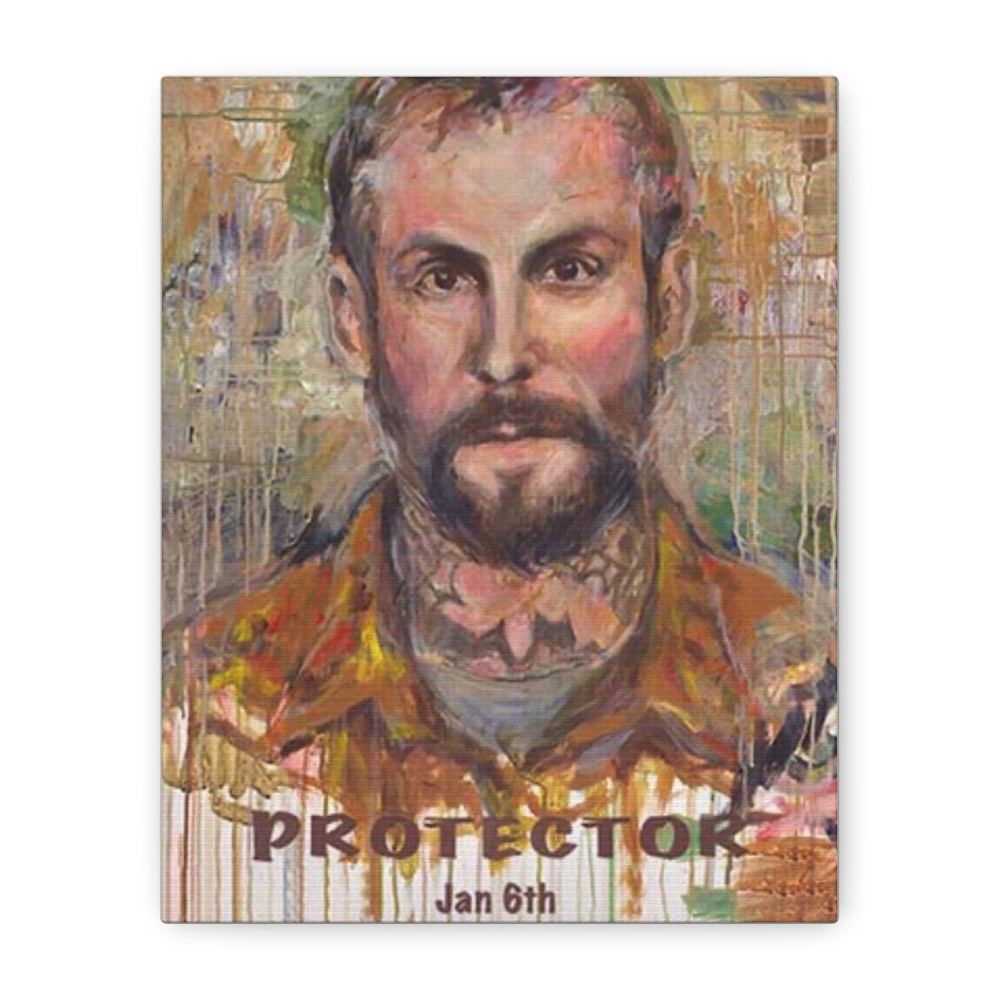 “Protector” Portrait Canvas Print | Joan Baez x Michael Fanone — Stretched Matte